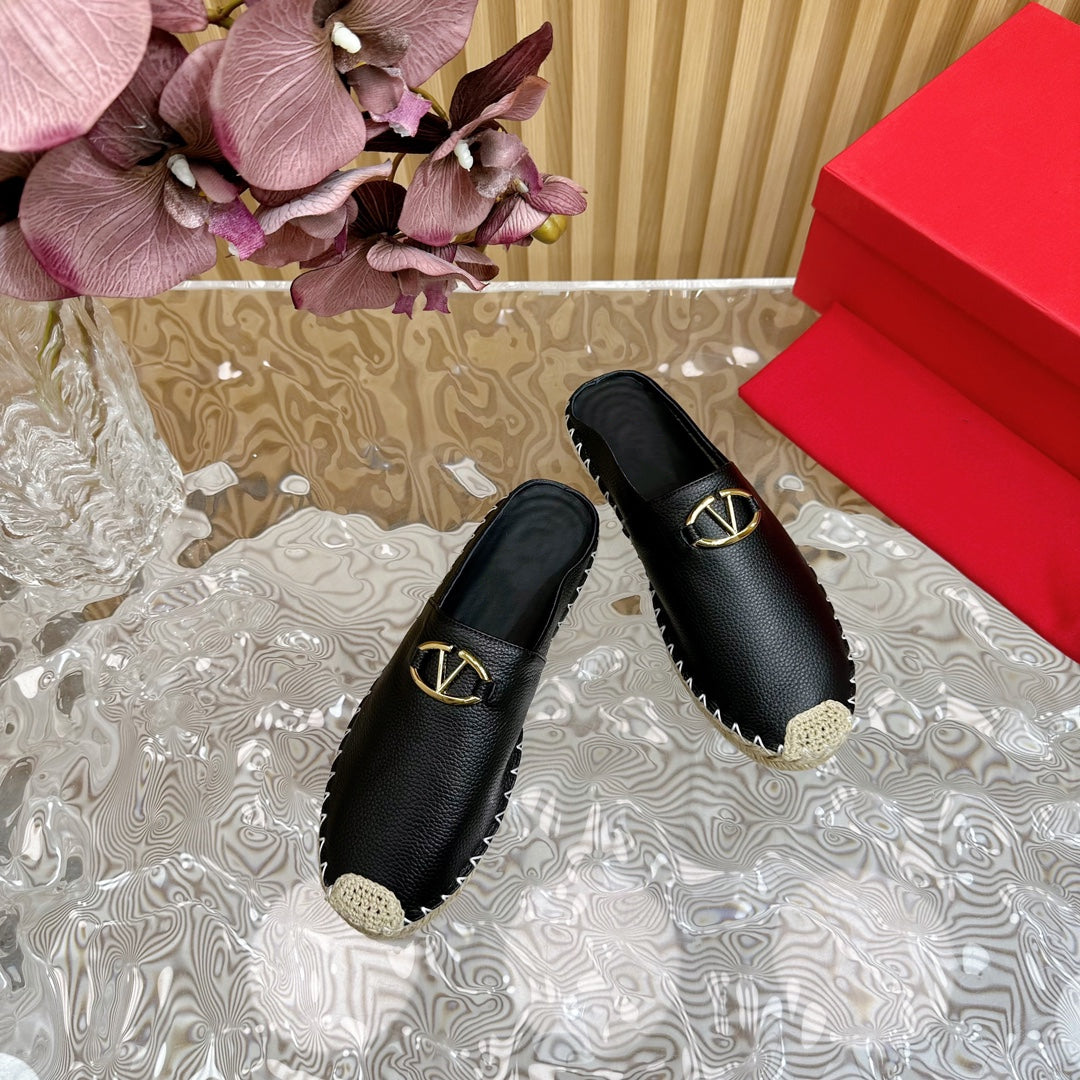 The Bold Edition VLogo Mules Black Leather