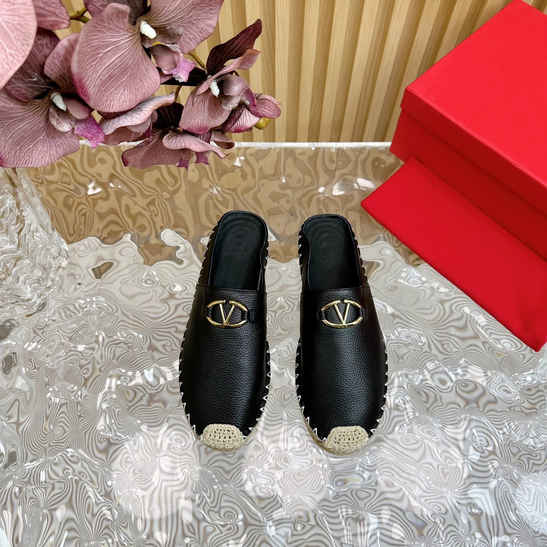 The Bold Edition VLogo Mules Black Leather