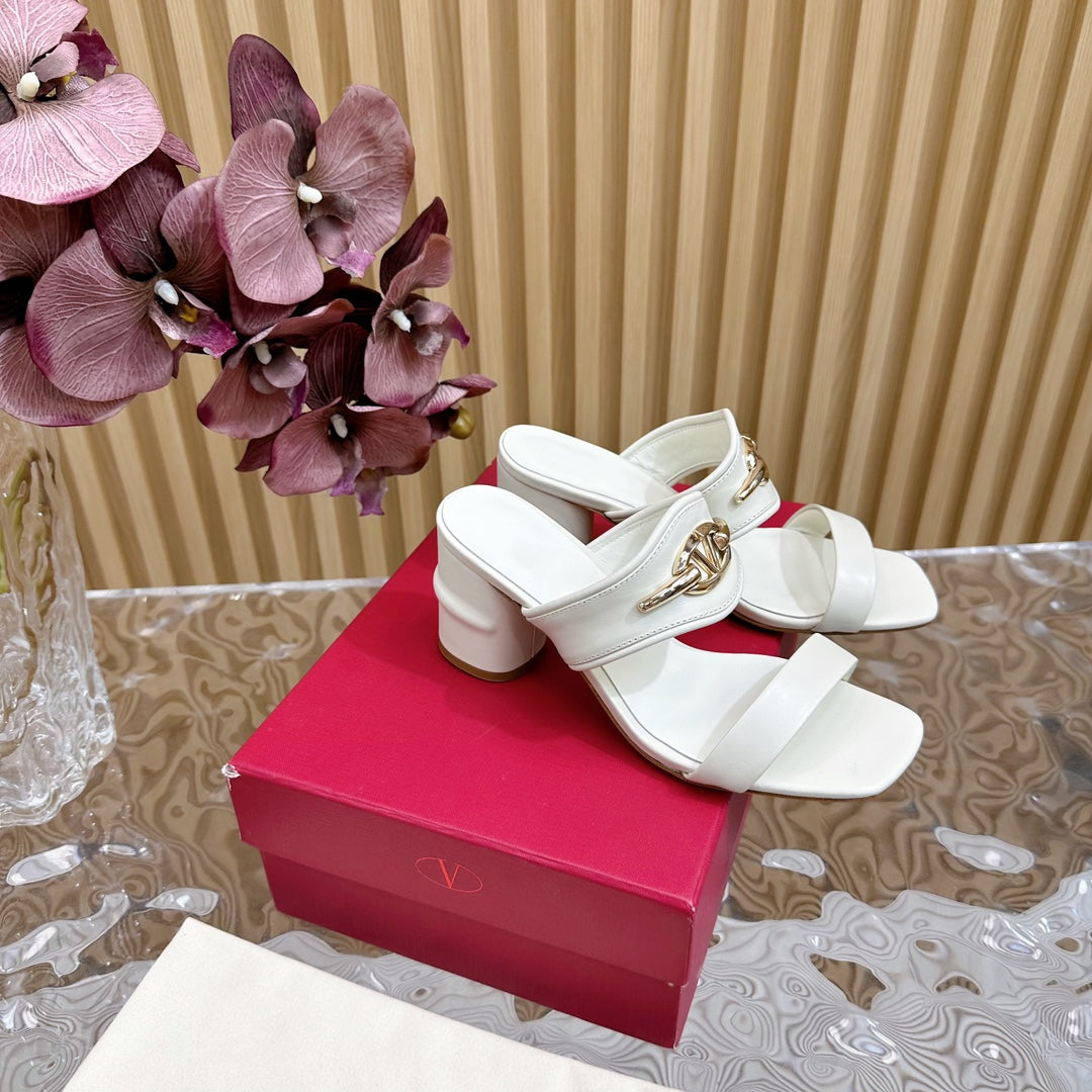 High Heel 70 Sandal The Bold Edition Vlogo Square Toe White