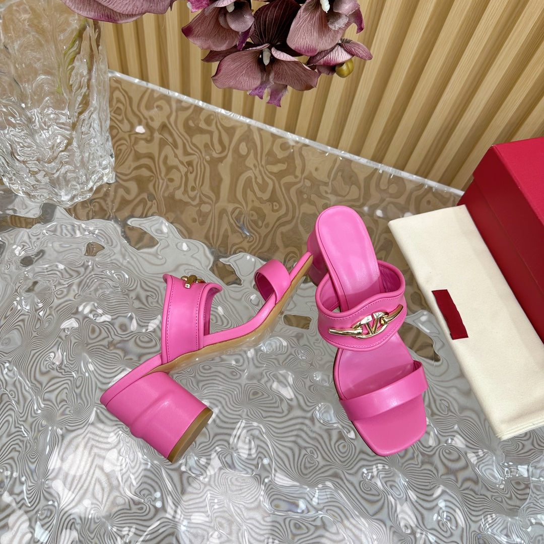 High Heel 70 Sandal The Bold Edition Vlogo Square Toe Pink