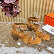 hm iveresse sandal 65 gold brown suede calfskin