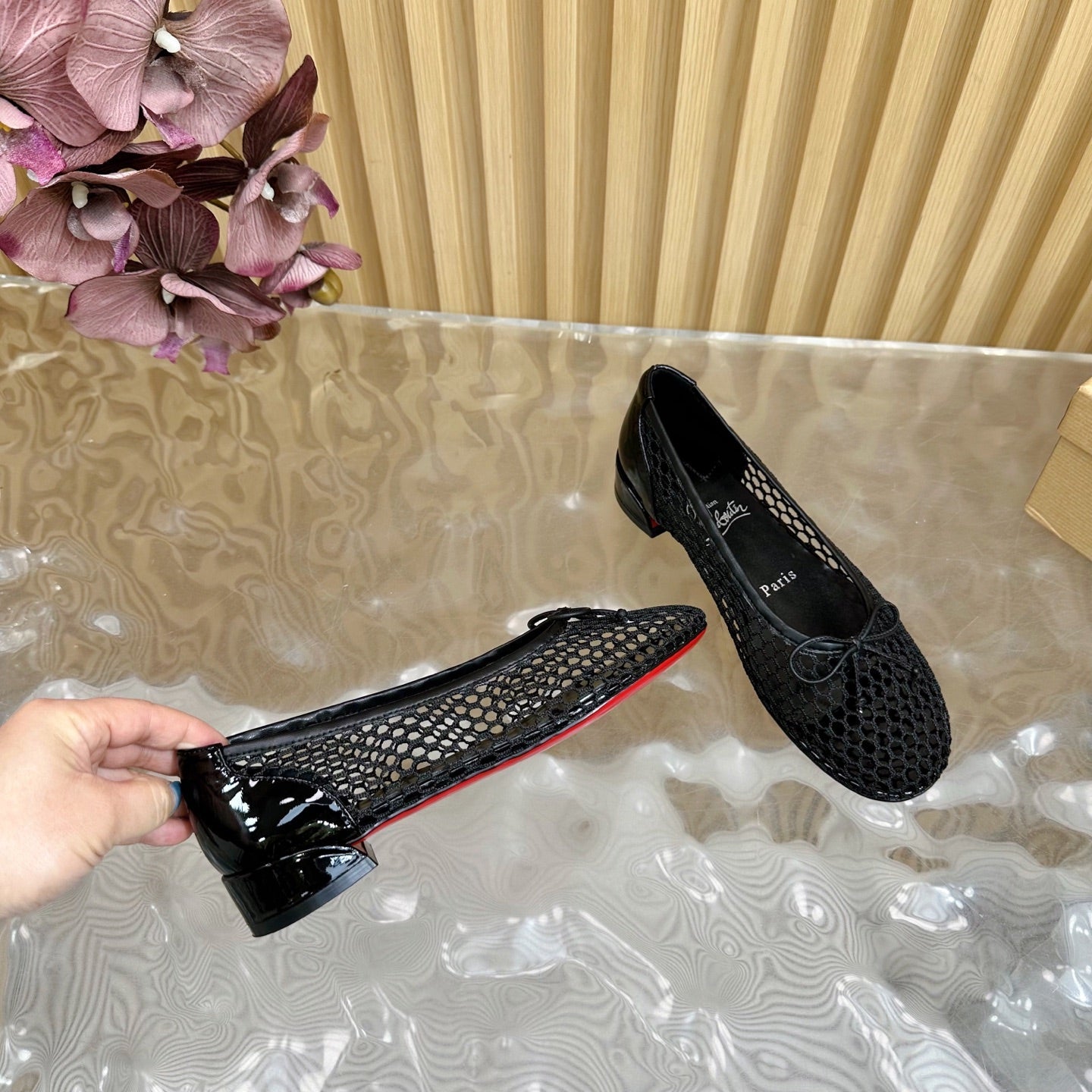 CL 25 Mary Jane Pumps Black Mesh 317852