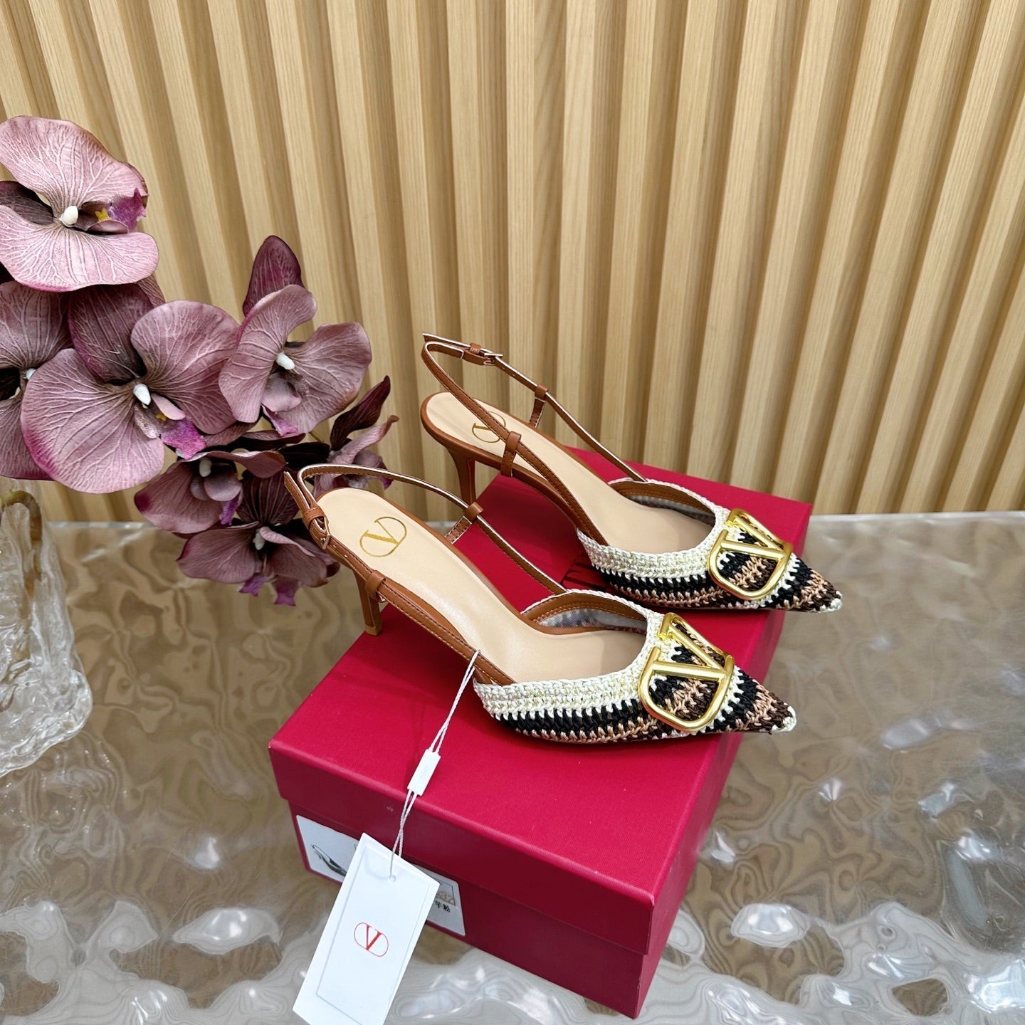 VT 25 Bohemian Slingback Brown Knitted Sheepskin 325190