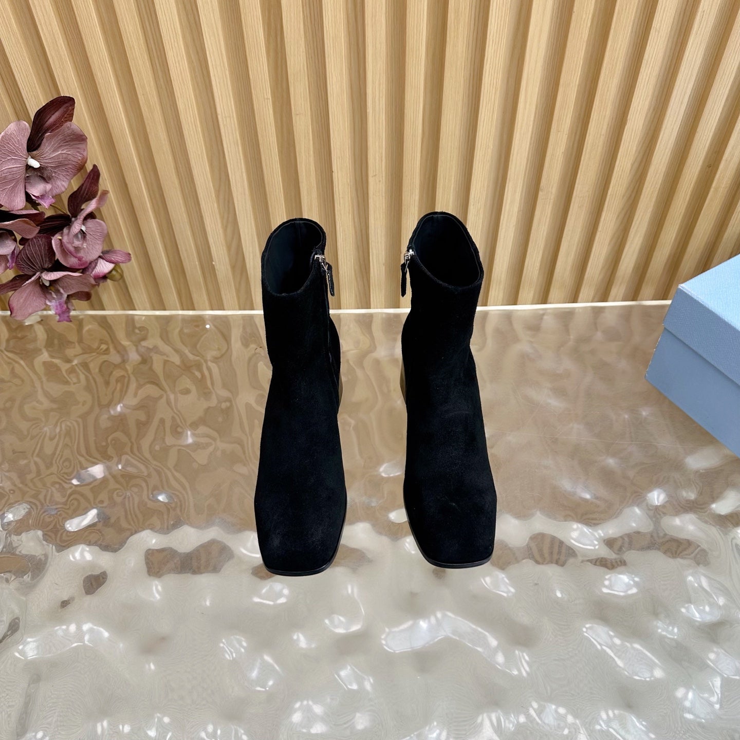 Prada 25 Boot Black Suede 498223