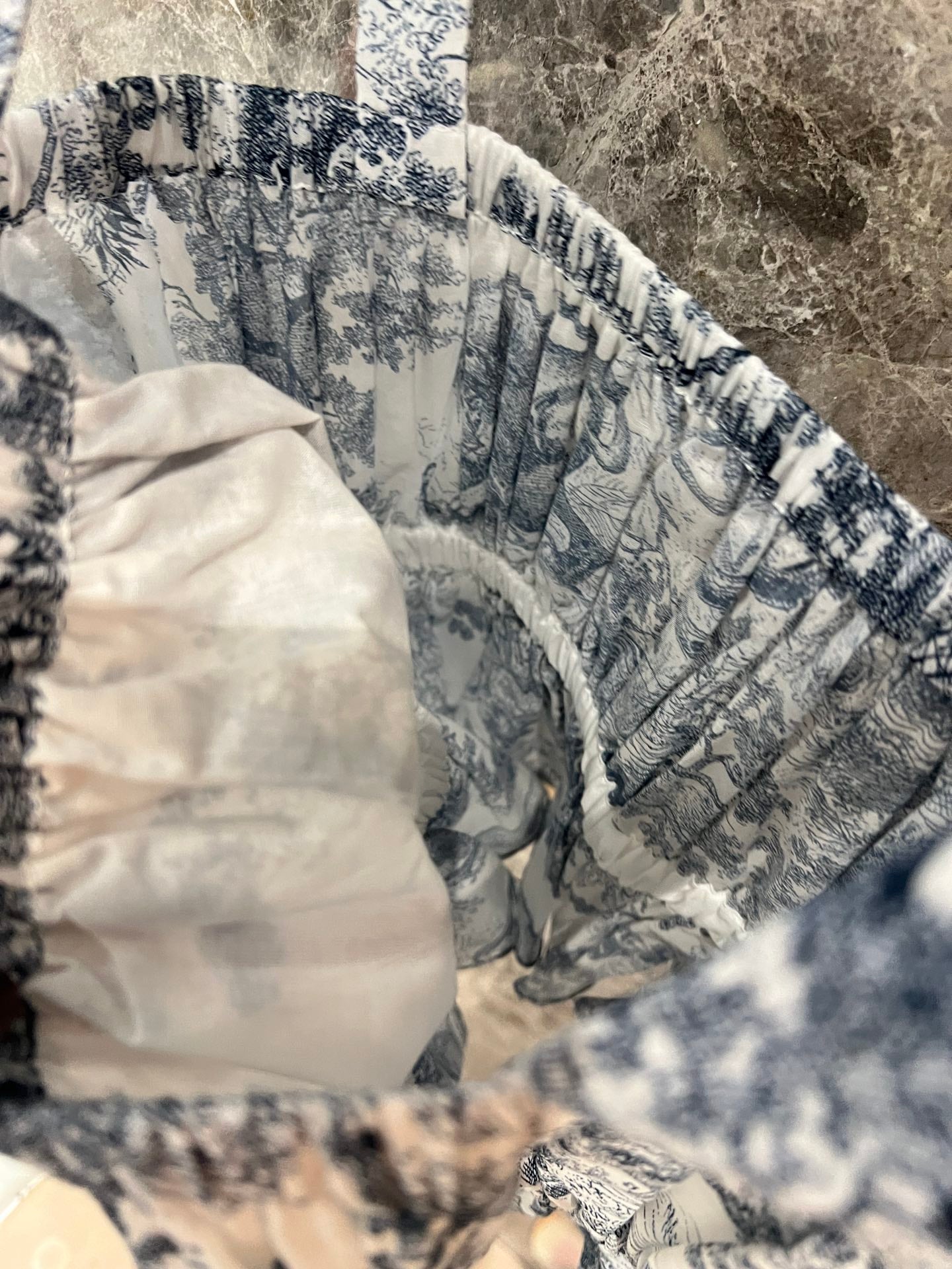 CD 25 Ruched Cami Top Blue mix White Cotton