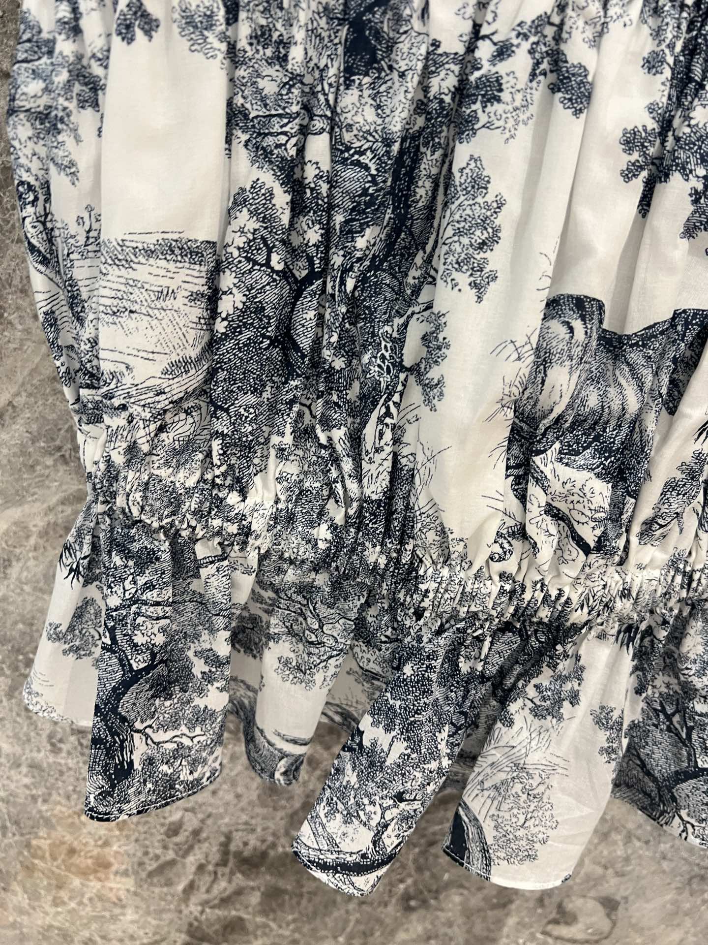 CD 25 Ruched Cami Top Blue mix White Cotton