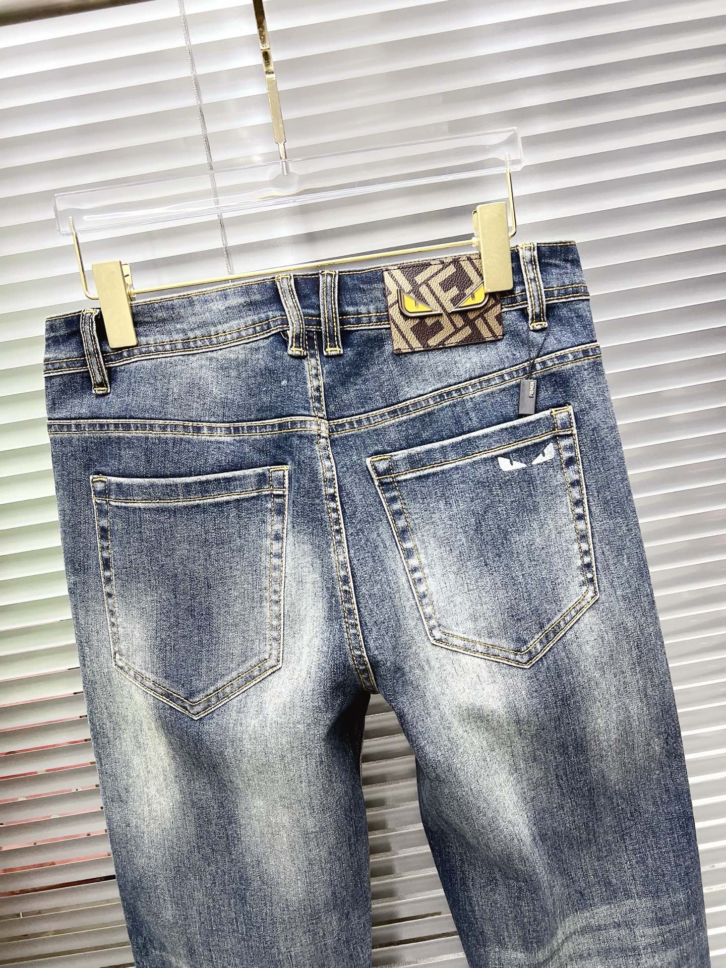 Fendi 2026 Men's Jeans Blue Denim 739874