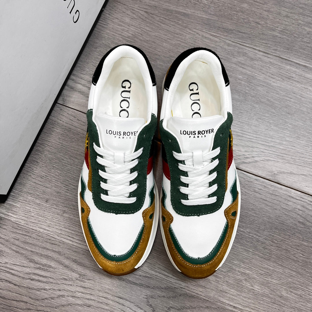 GG Men's Ace Bee Sneaker Multicolor Suede Cowhide 487718