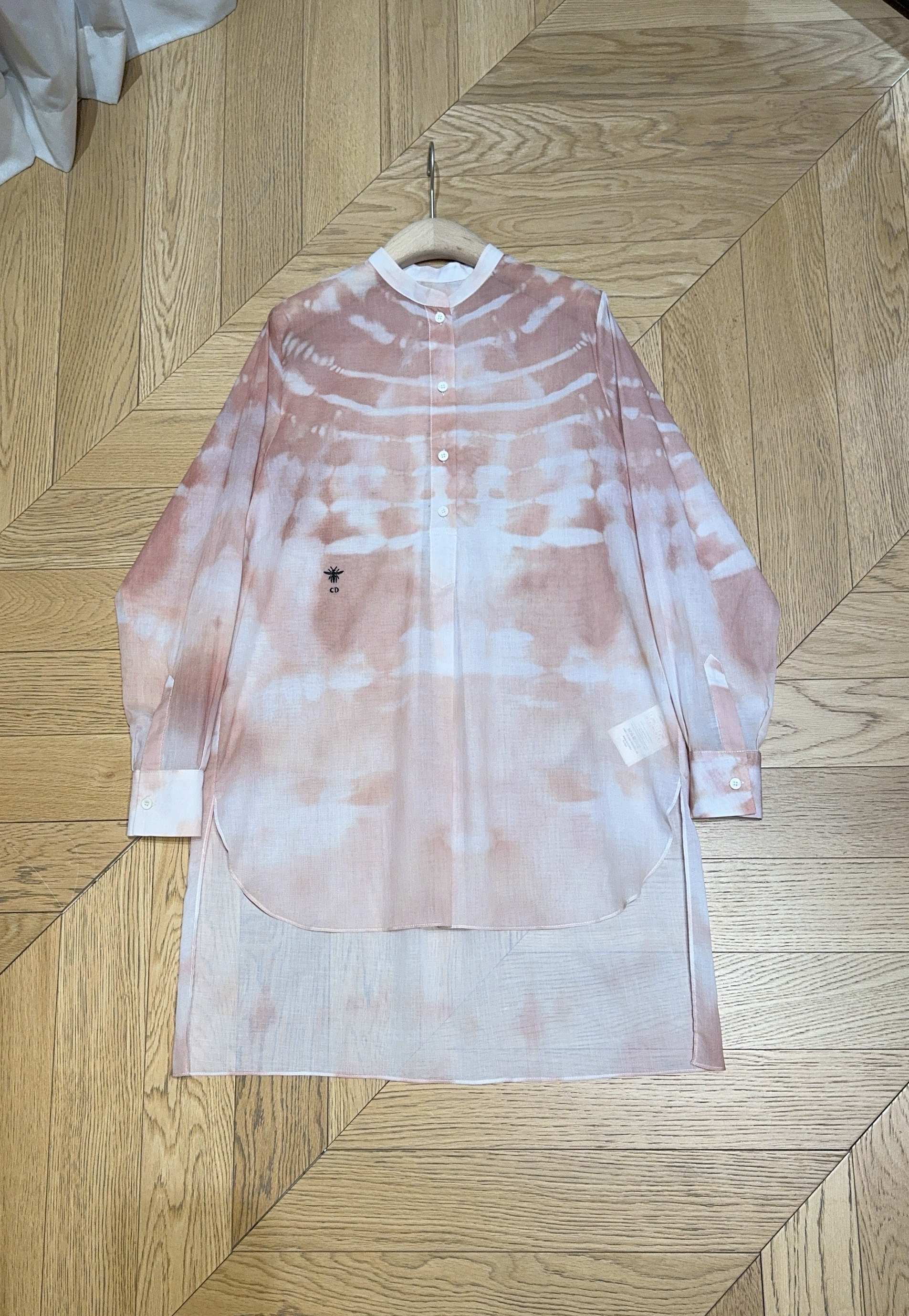 CD Tie-dye Pattern Shirt Pink mix White Cotton