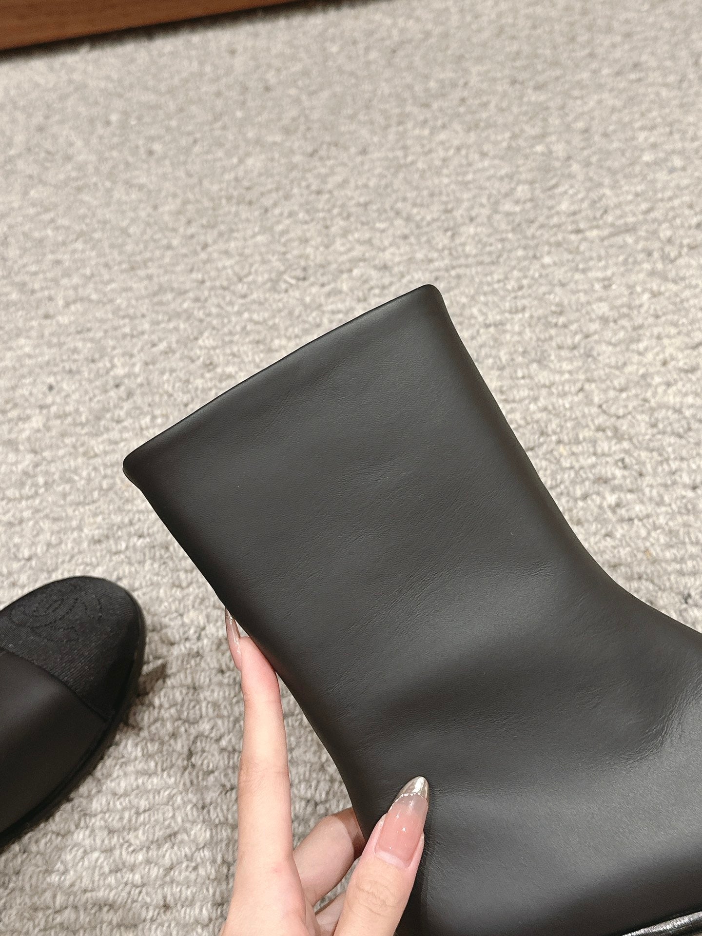 CC Short Boot Black Lambskin Grosgrain