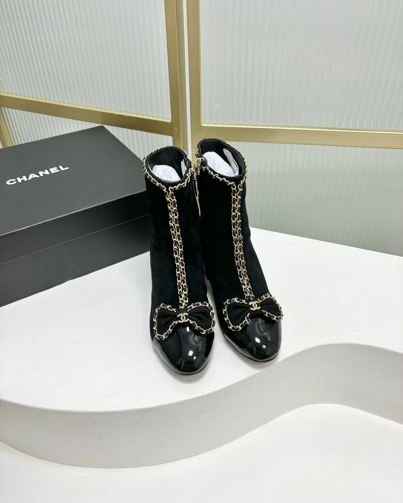 CC Ankle Boot 65 Black Suede Leather Strap