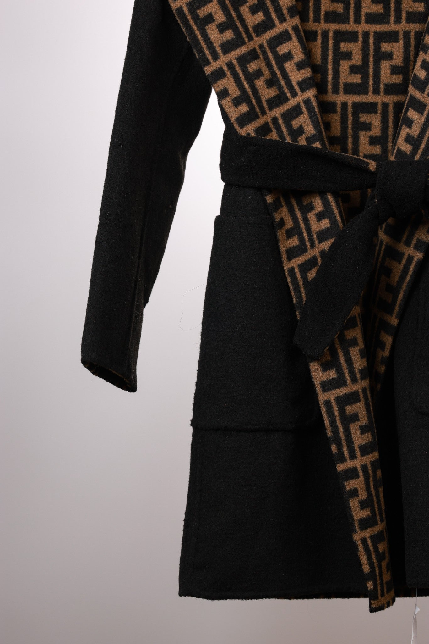 Fendi 25 Jacket Black Mix Brown Jacquard 0006