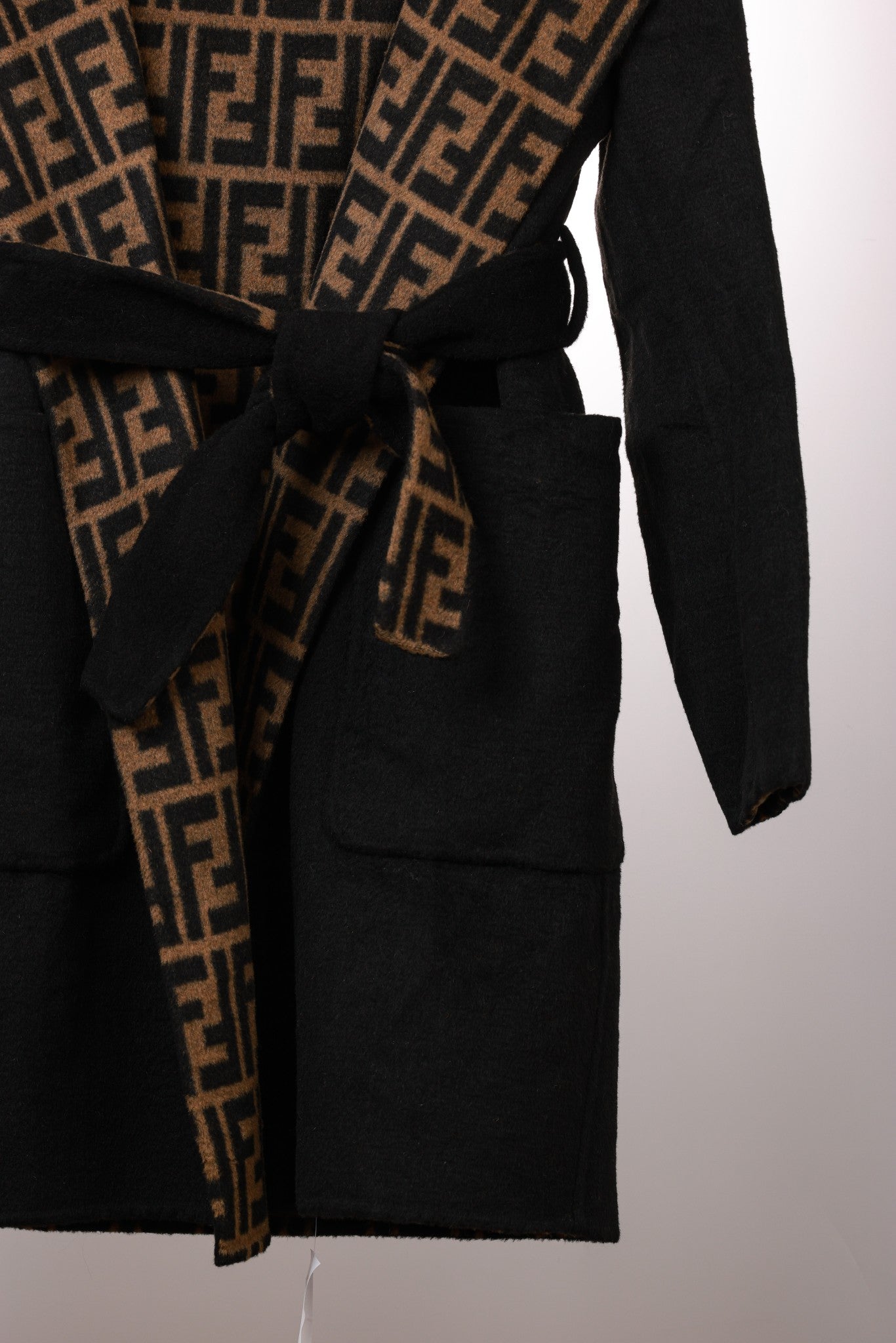 Fendi 25 Jacket Black Mix Brown Jacquard 0006