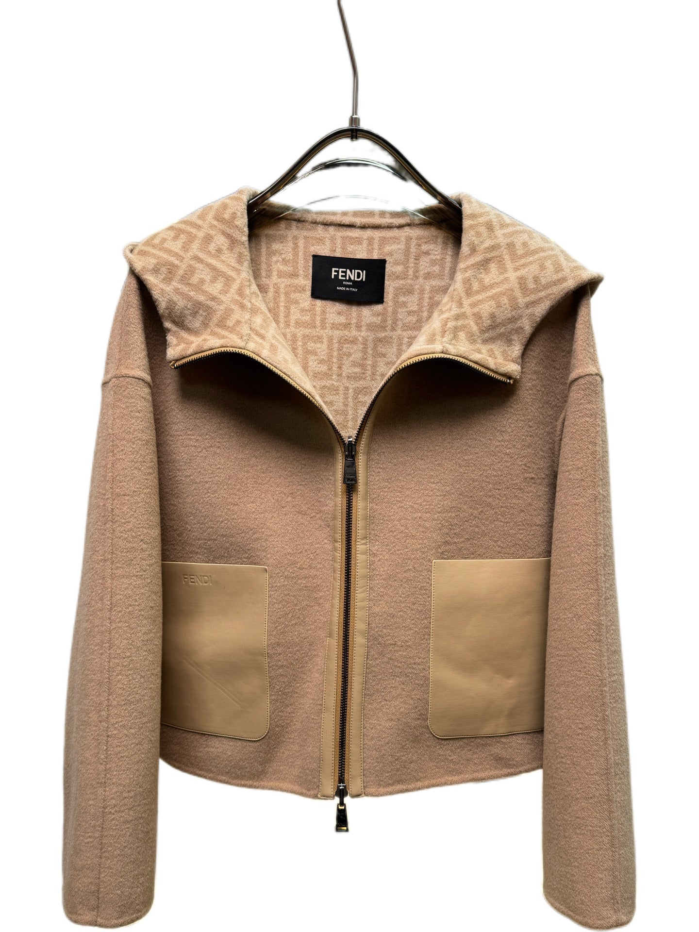 Fendi 25 Short Jacket Light Brown Draper 0009