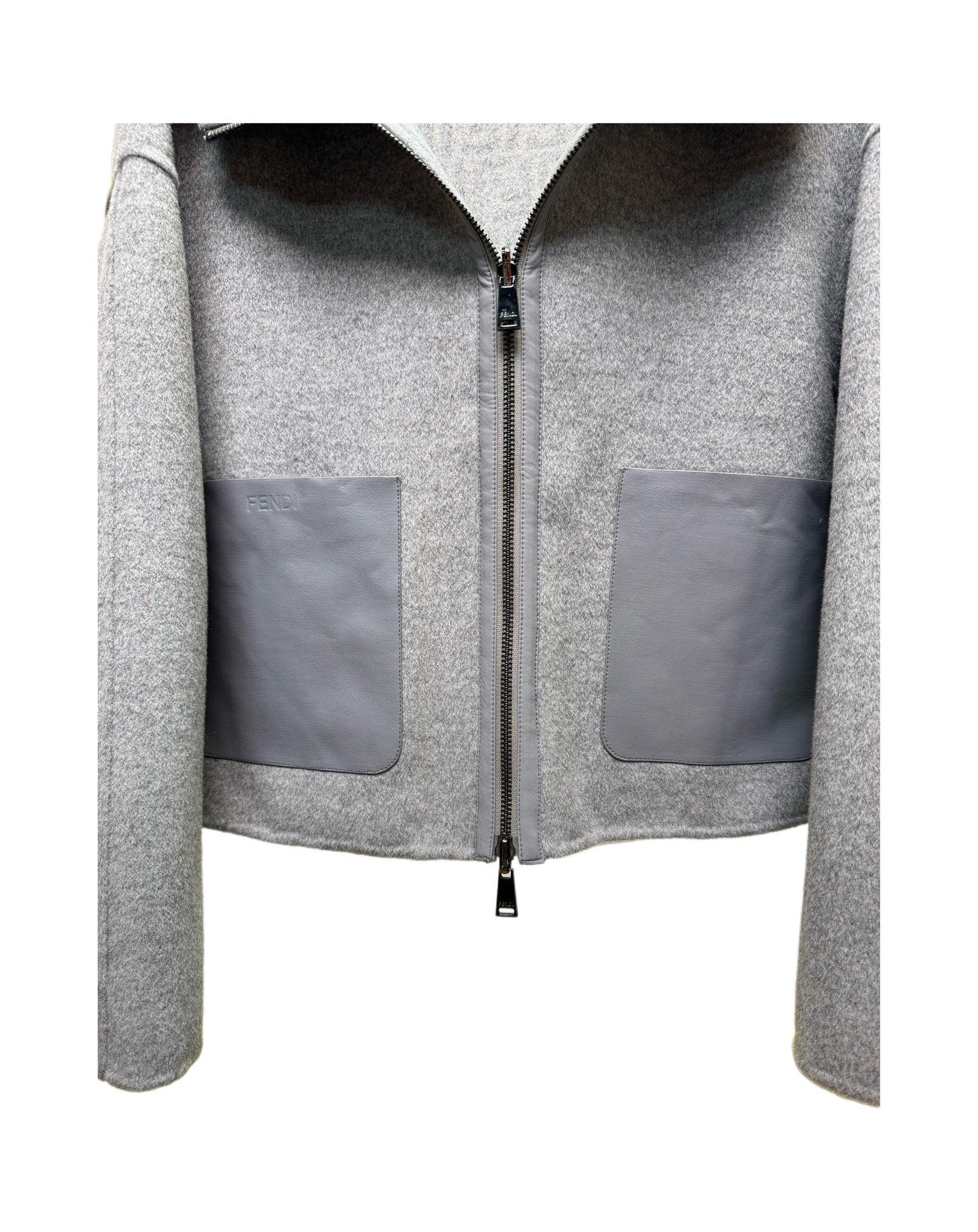 Fendi 25 Short Coat Grey Draper 0005