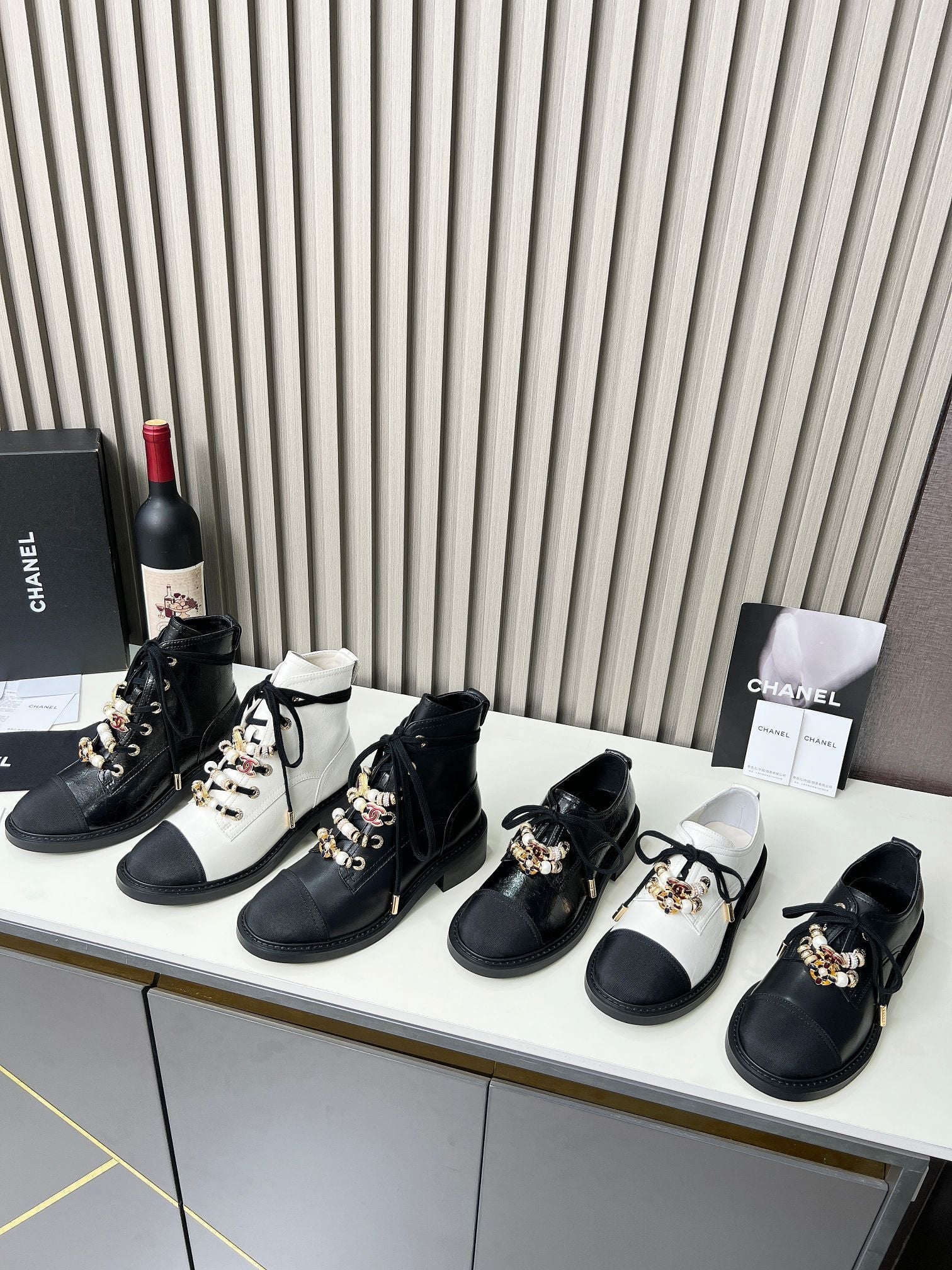 CC Shoe Oxford 50mm In Black Glossy Calfskin And Lycra Fabric 944547