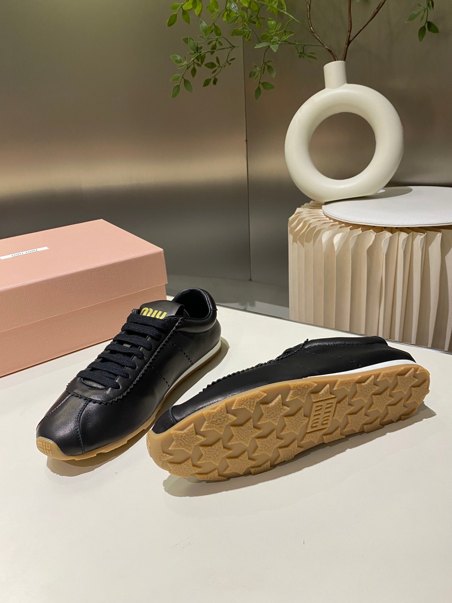 Miu Sneakers Black Lambskin