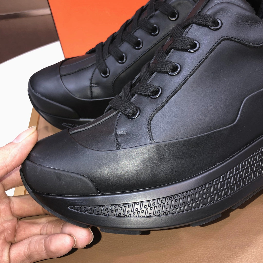 HM Men's Sneaker Full Black Cowhide 548106