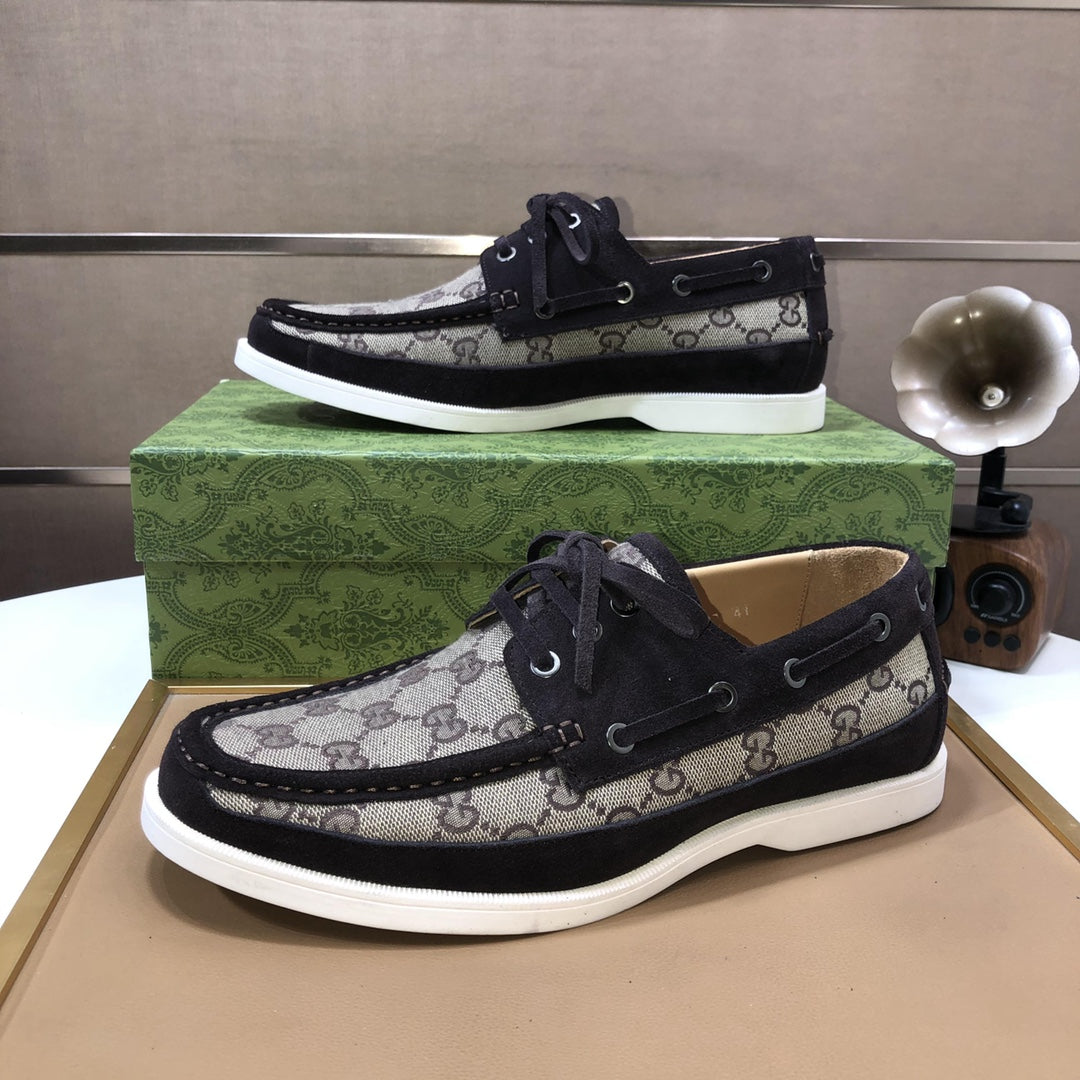 GG Men's Lace Up Loafer Brown Suede 508000