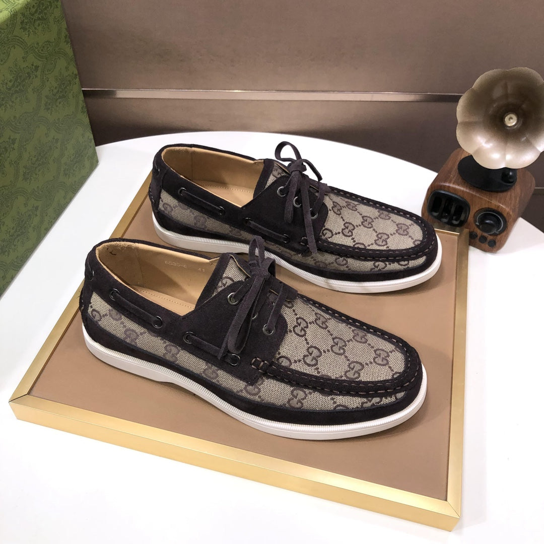 GG Men's Lace Up Loafer Brown Suede 508000