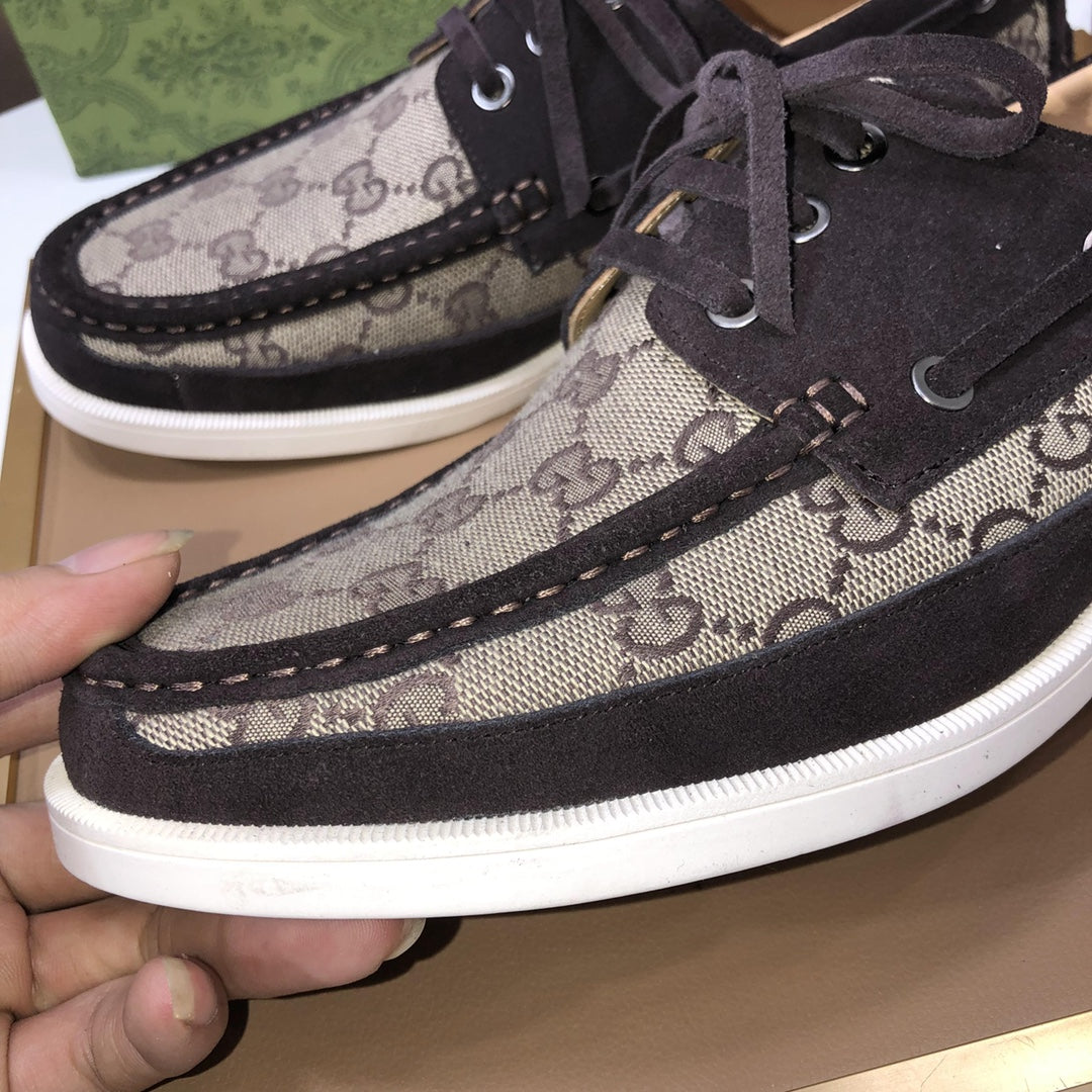 GG Men's Lace Up Loafer Brown Suede 508000