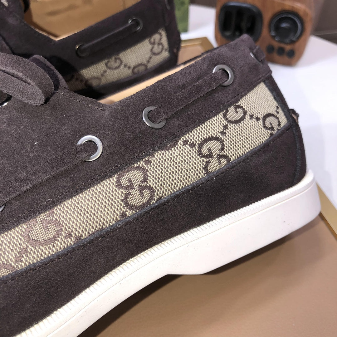 GG Men's Lace Up Loafer Brown Suede 508000