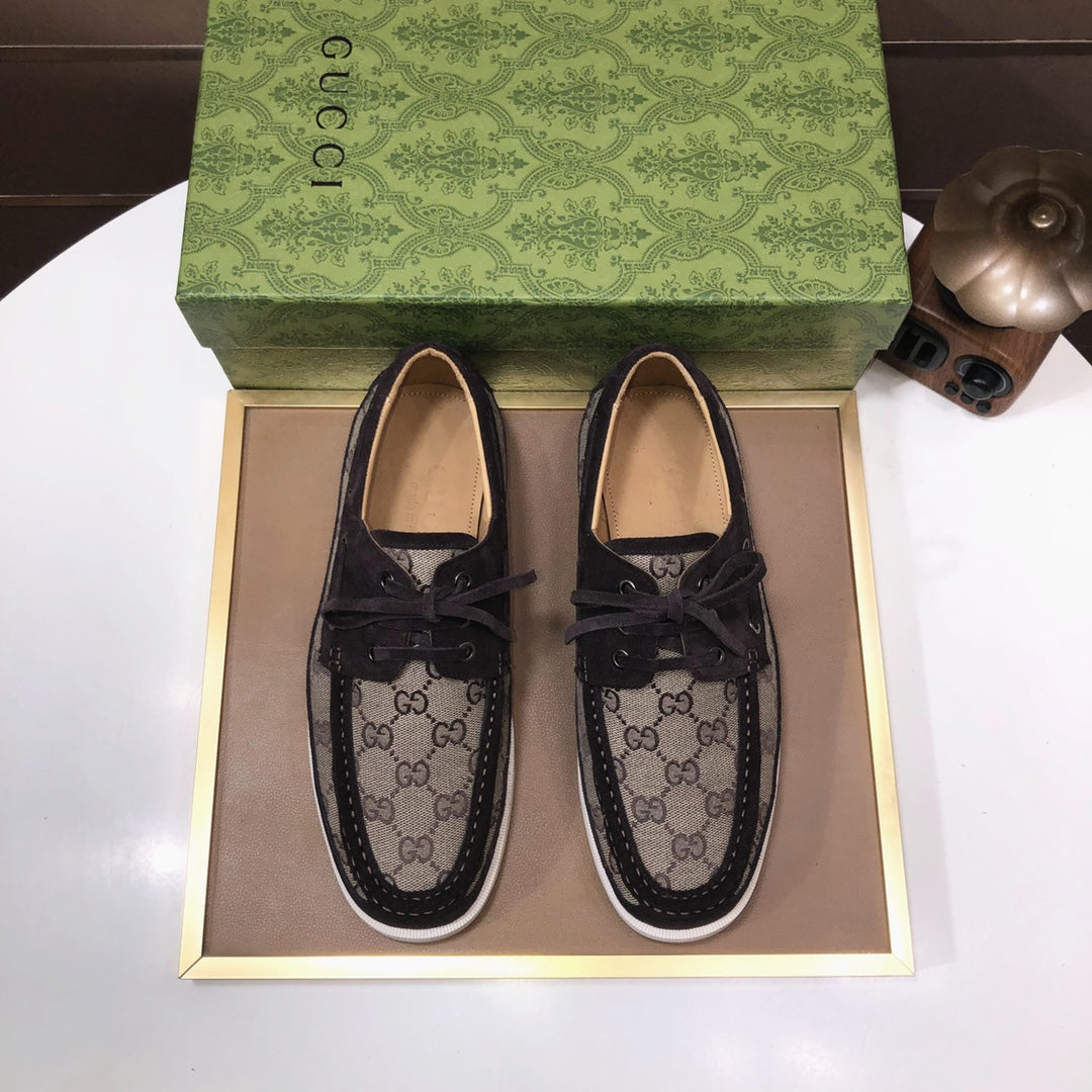 GG Men's Lace Up Loafer Brown Suede 508000