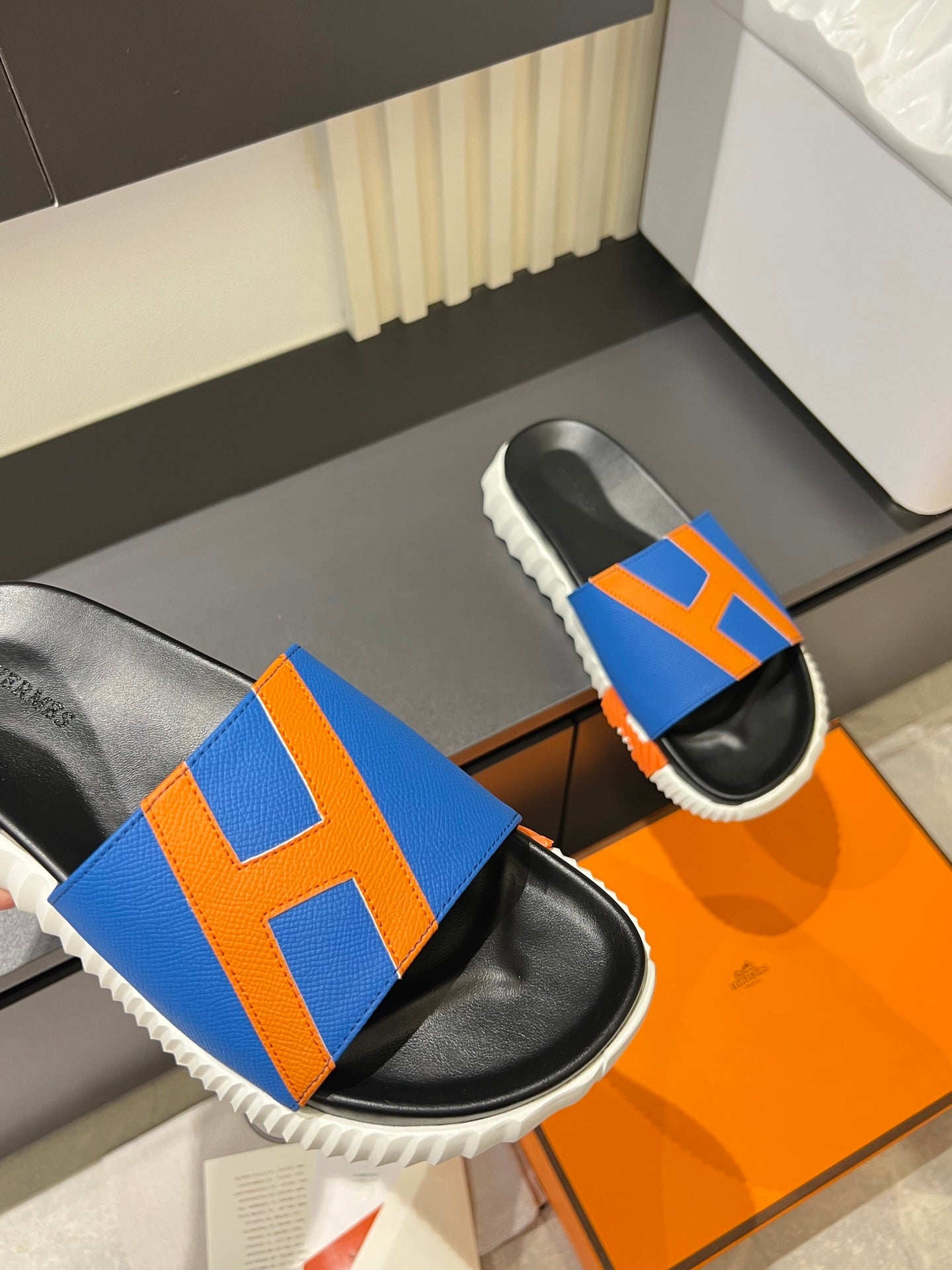 HM Men's Slide Blue Cowhide 590805