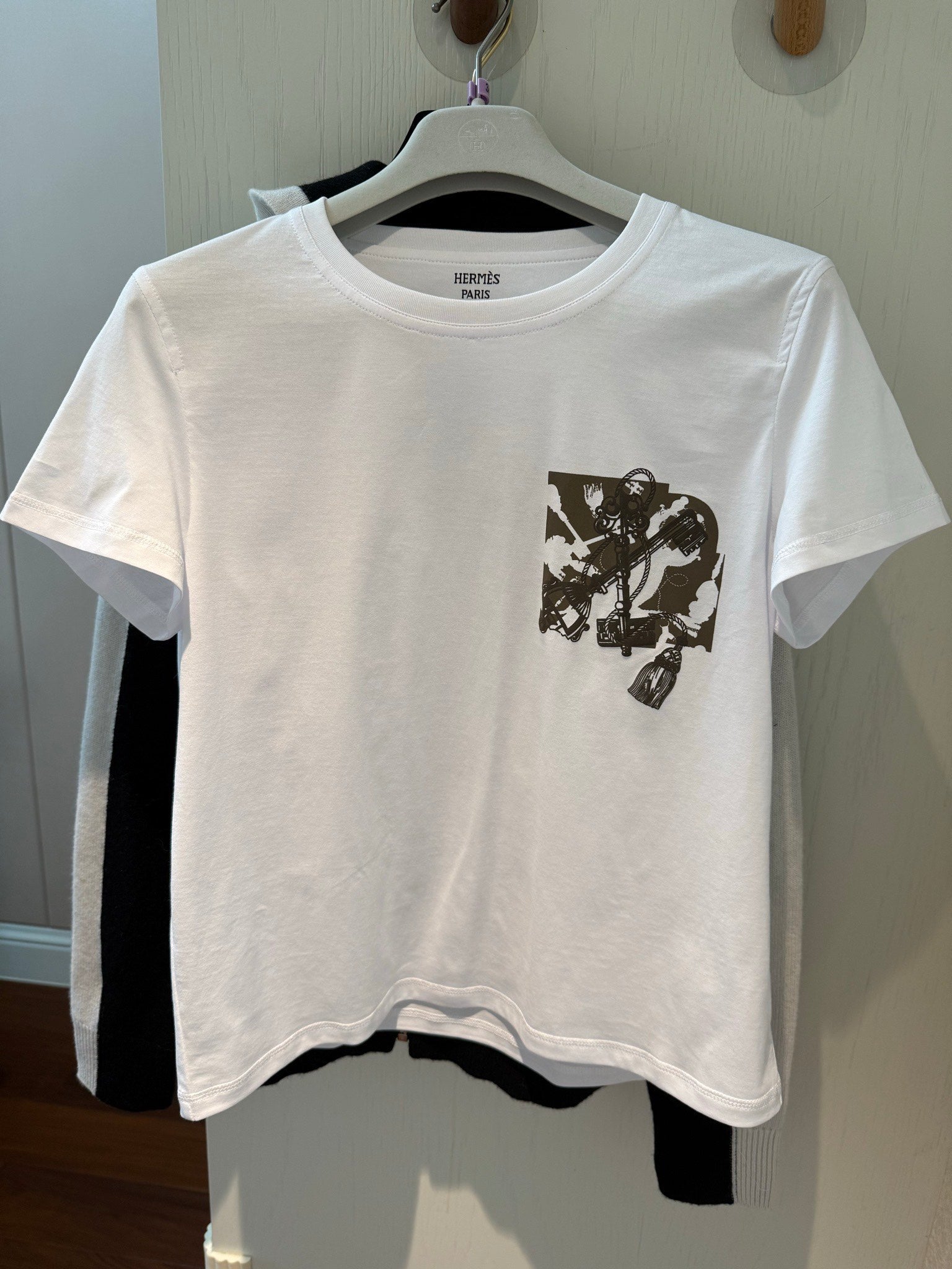 Hm 25 Short-sleeved Round neck T-shirt White Cotton