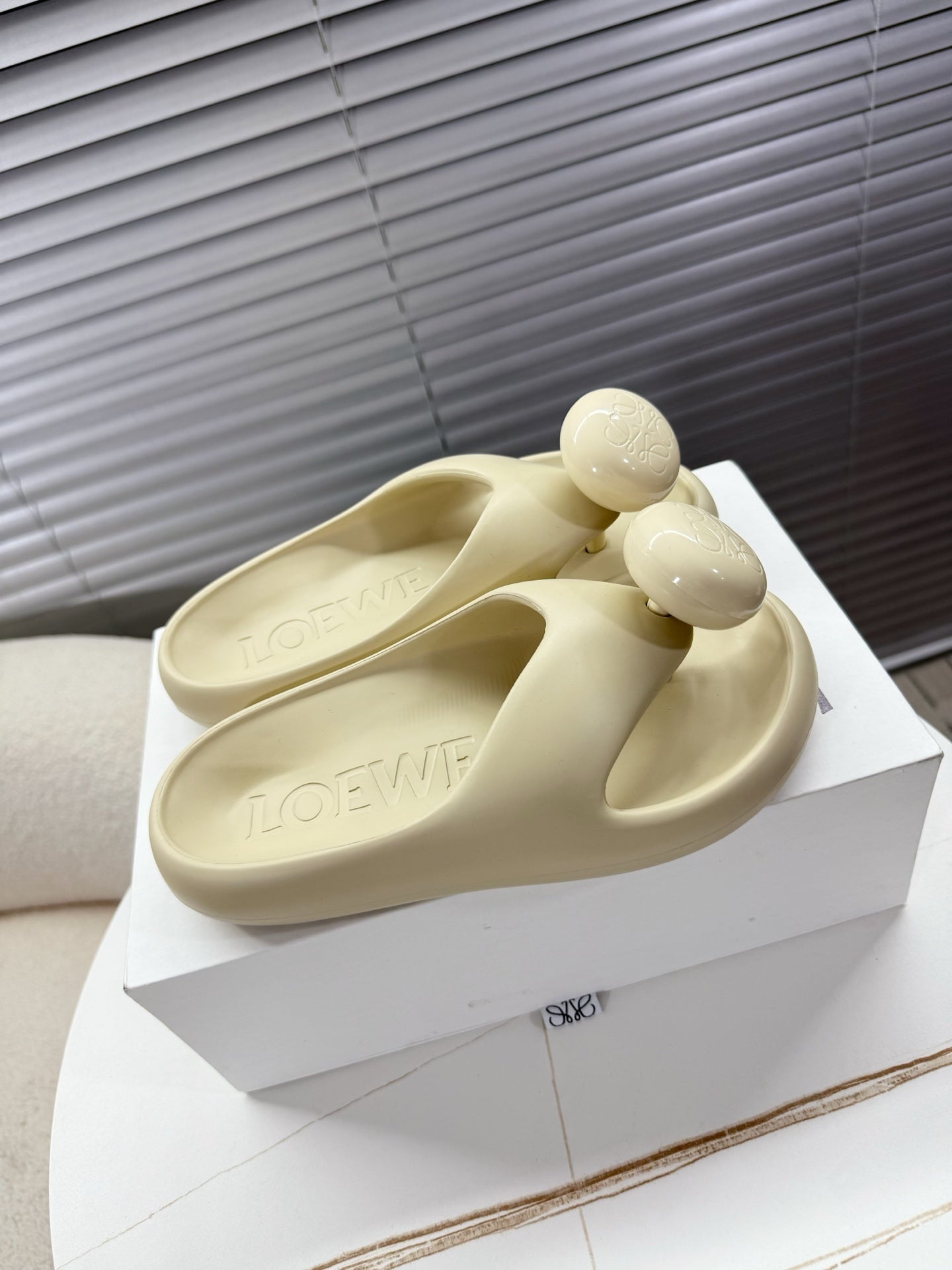 Loewe Foam Slide Beige Rubber