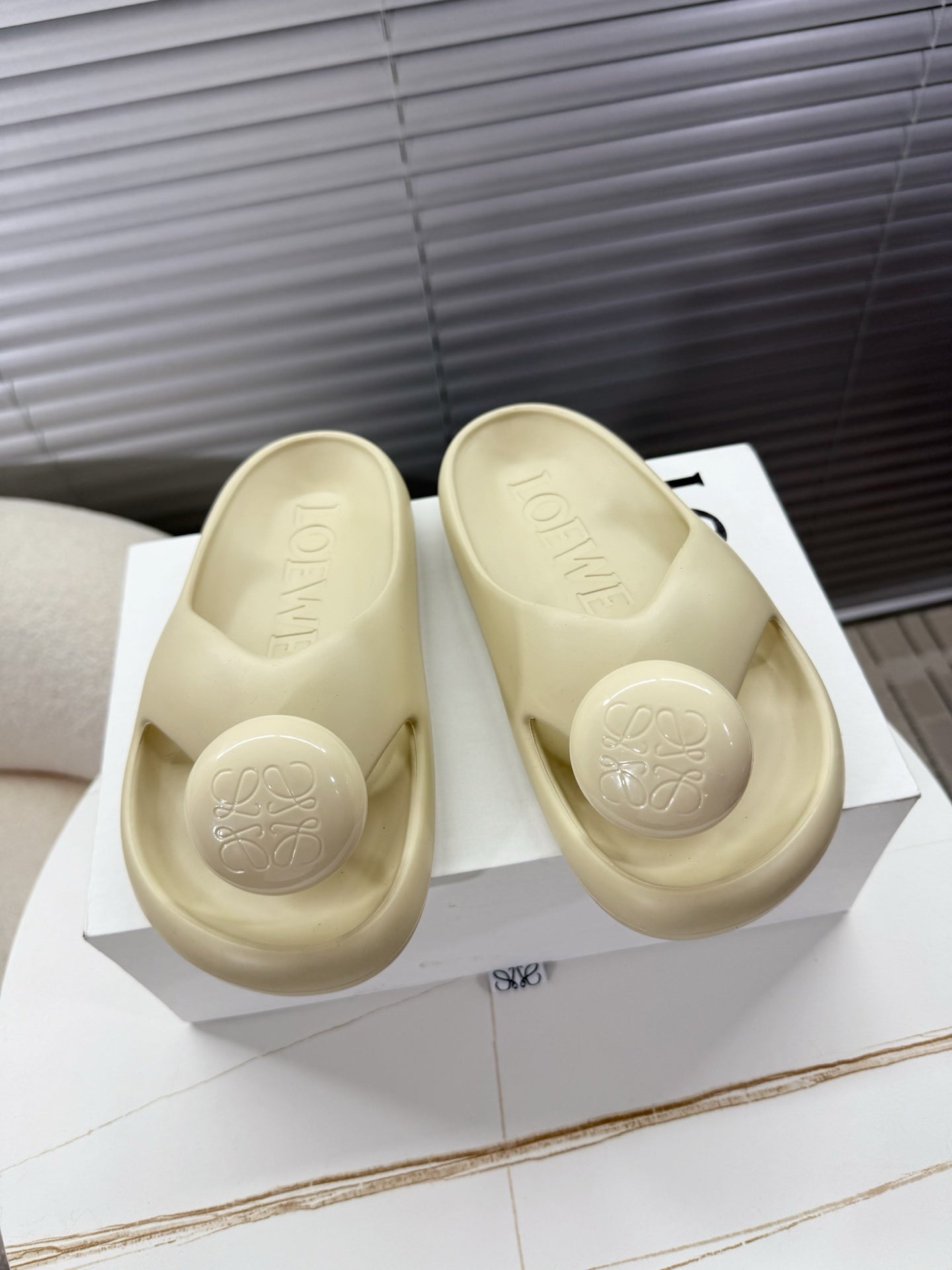 Loewe Foam Slide Beige Rubber