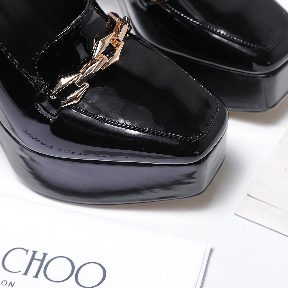 Jimmy Choo 2026 Chunky Heel Platform Pumps 115mm Patent Leather 913258