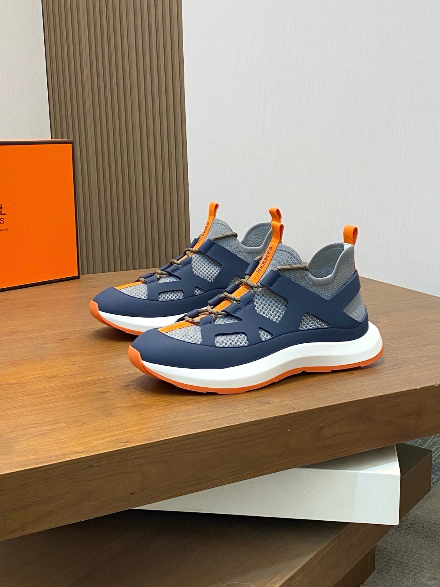 HM Men's Katana Sneaker Blue Calfskin 620164