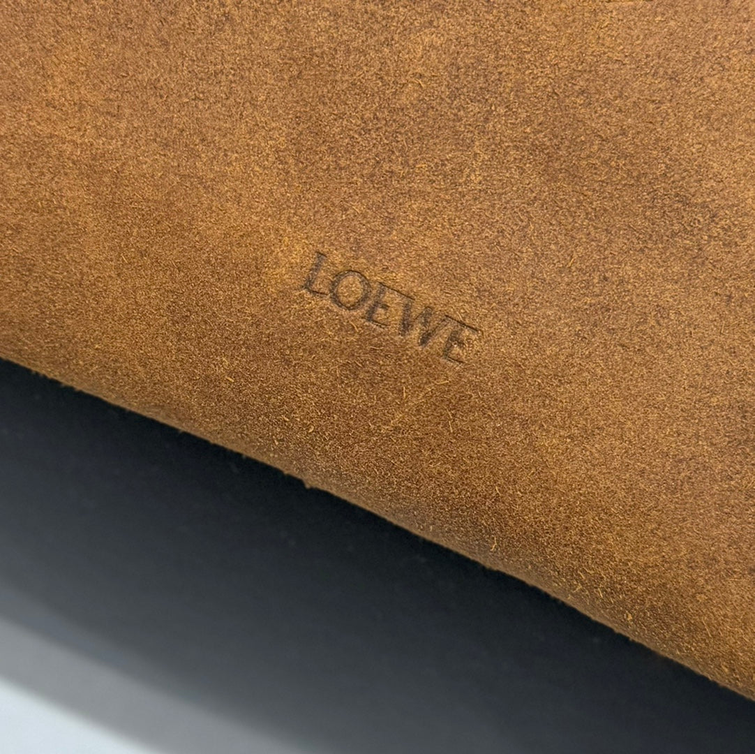 Loewe 2025 Flamenco Backpack 40cm Black Brown Leather Suede 274692
