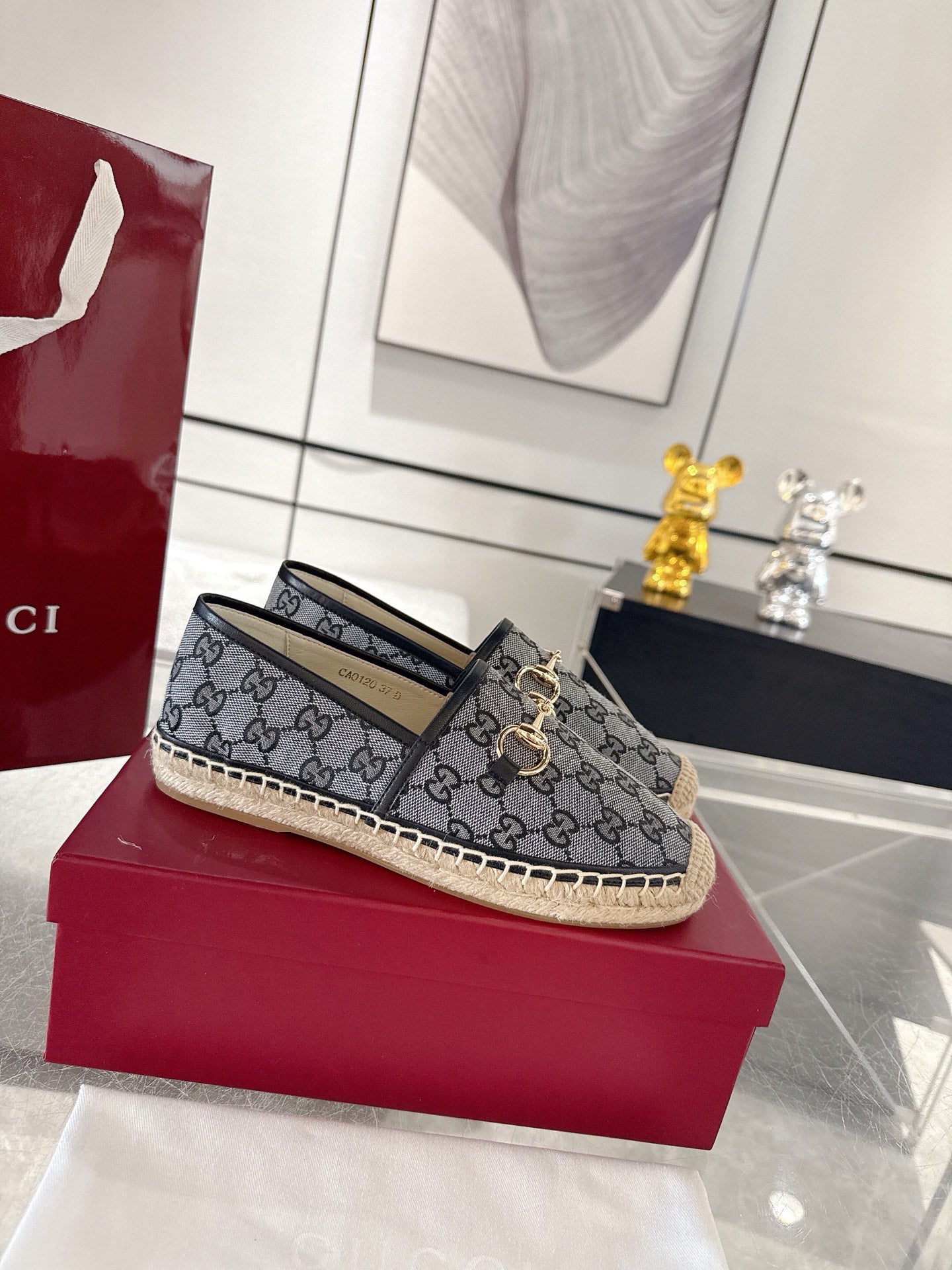 GC 2025 Espadrille With Horsebit Black Canvas 292456