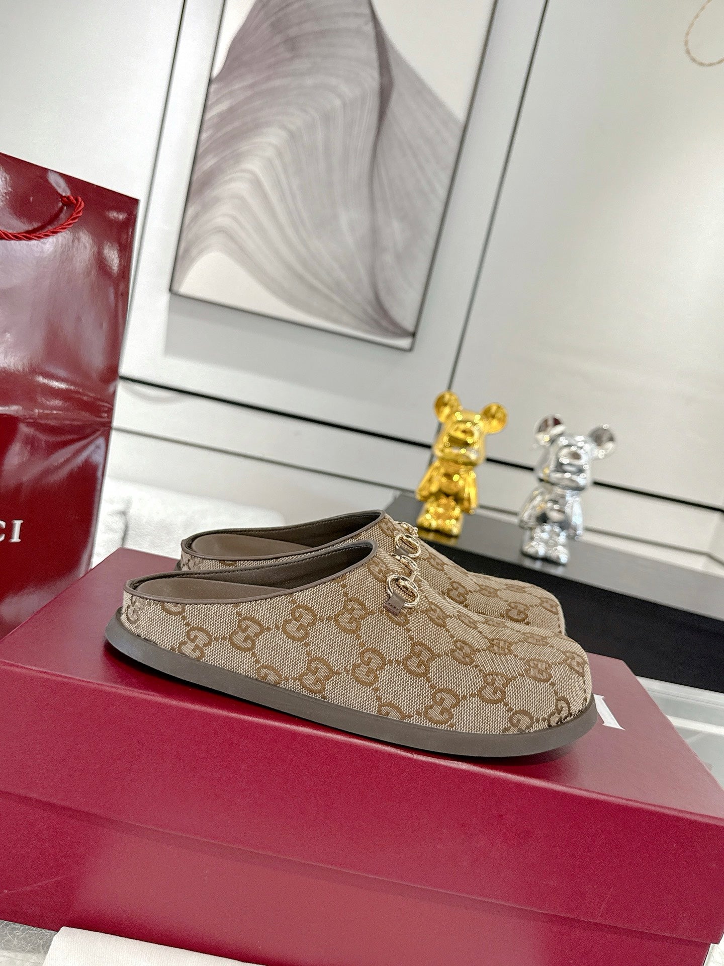 GC 25 Horsebit Mule Brown Monogram Canvas