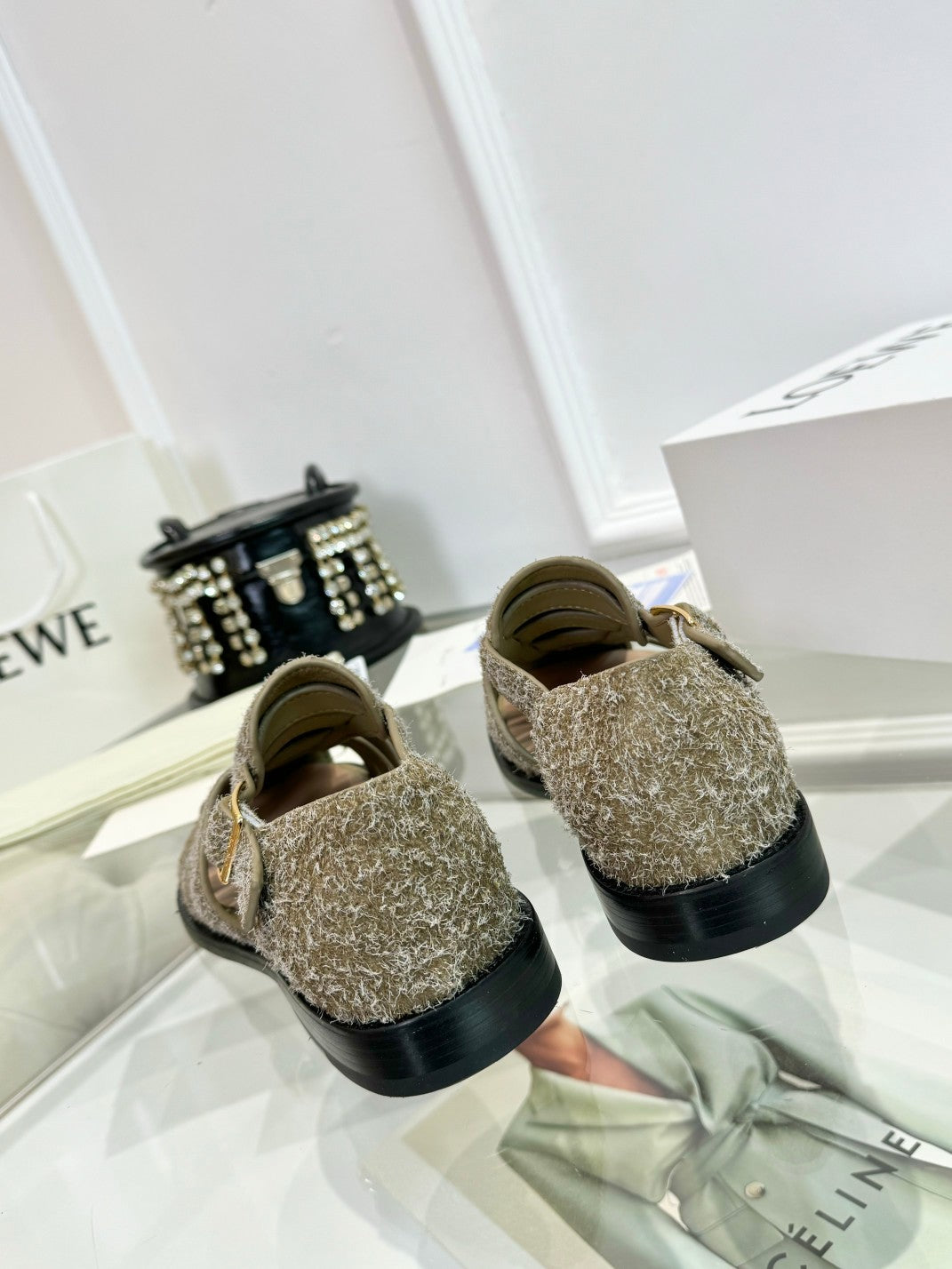 Loewe Campo Sandals Snowflake Cow Suede 246500