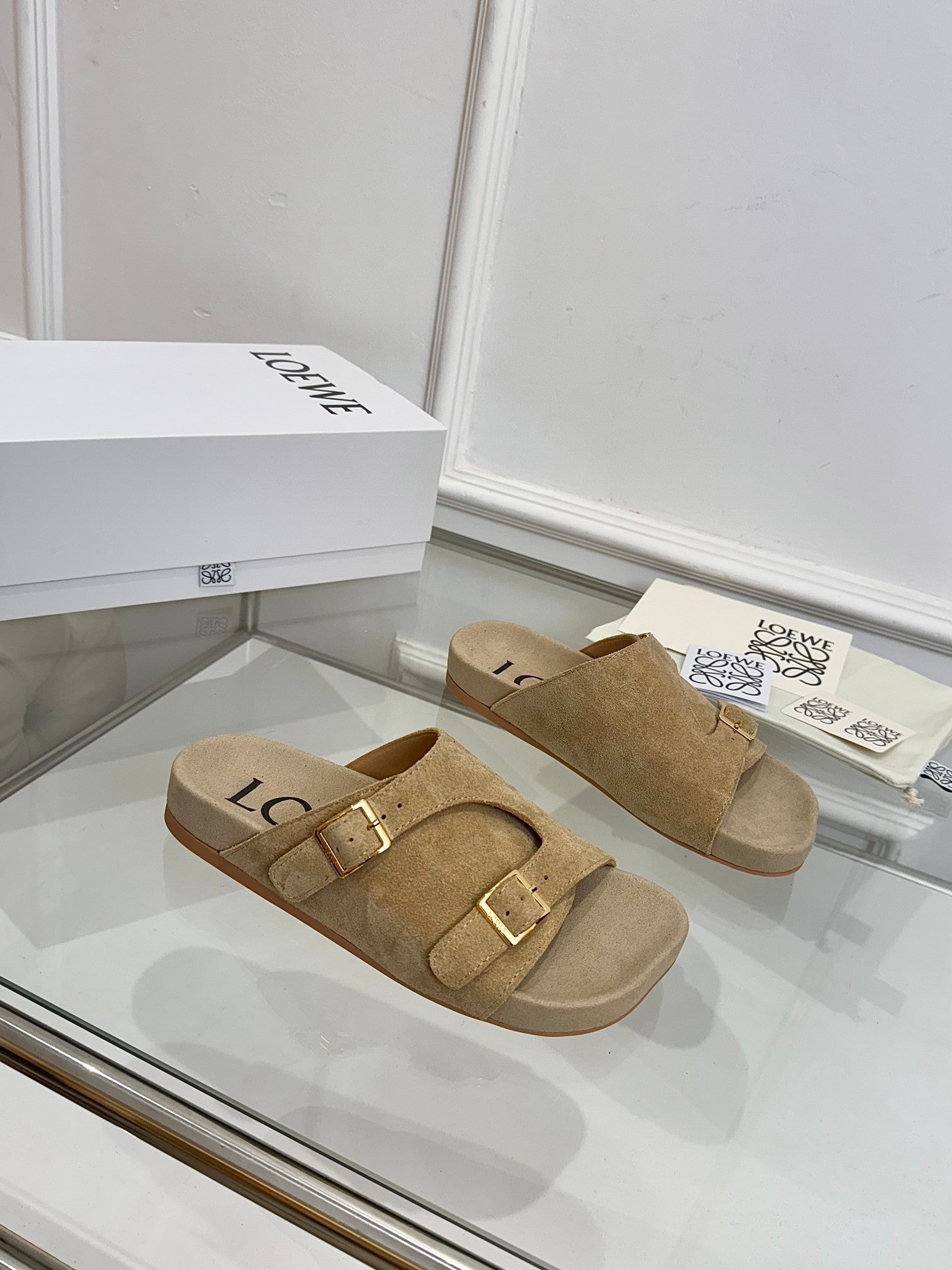 Loewe x Birkenstock Slide Beige Suede