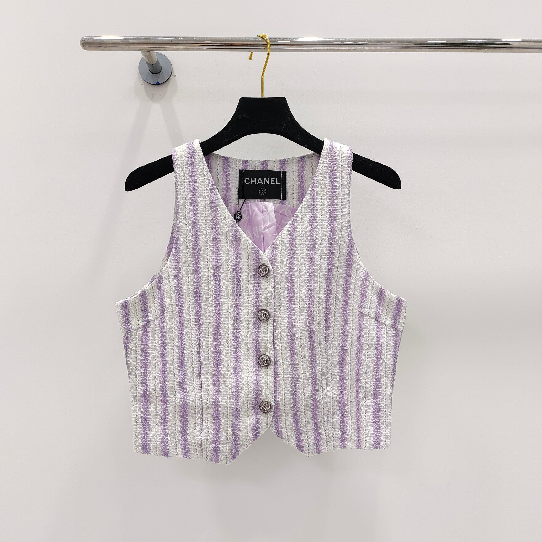 CC Refreshing Vest Purple White Polyester 215765