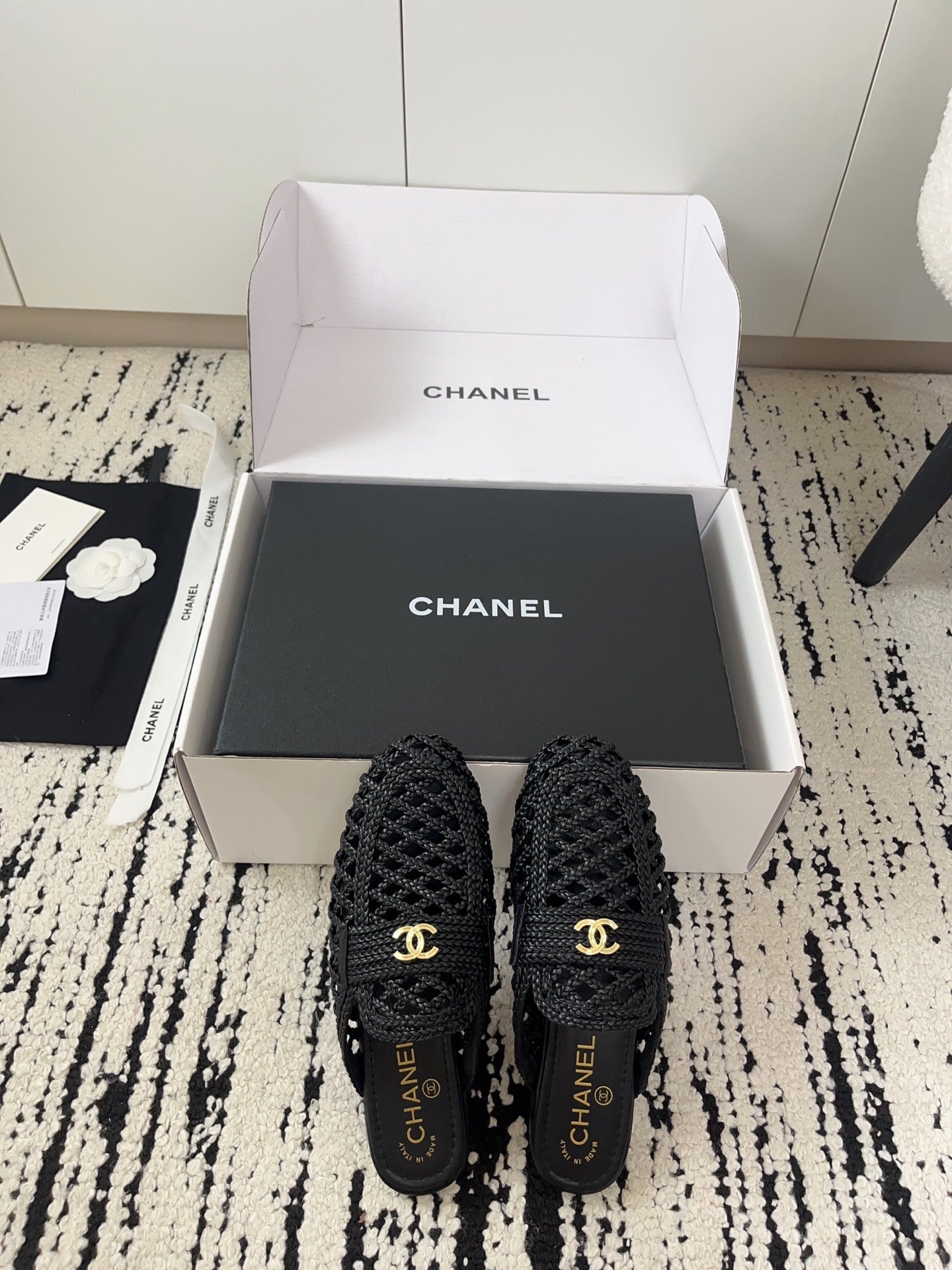 Chanel 2026 Braided Loafers Gold-Tone CC Logo Plaque Leather 778467