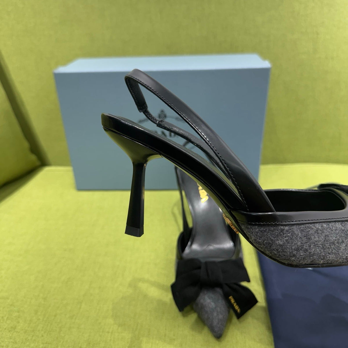 Prada 2026 Bow Detail Slingback 75mm Fabric 148635