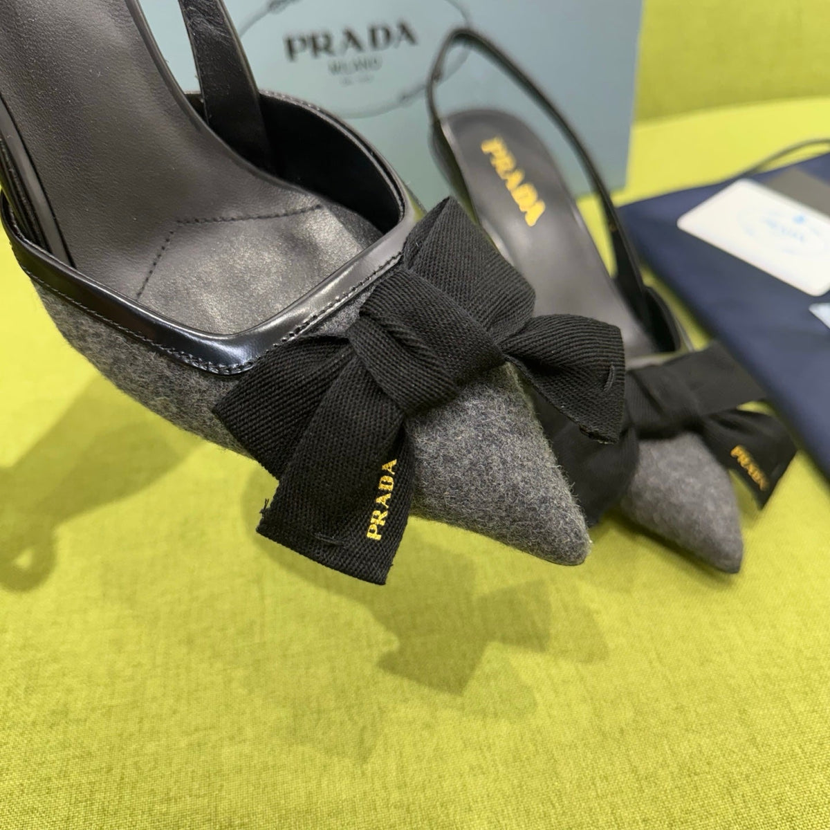 Prada 2026 Bow Detail Slingback 75mm Fabric 148635