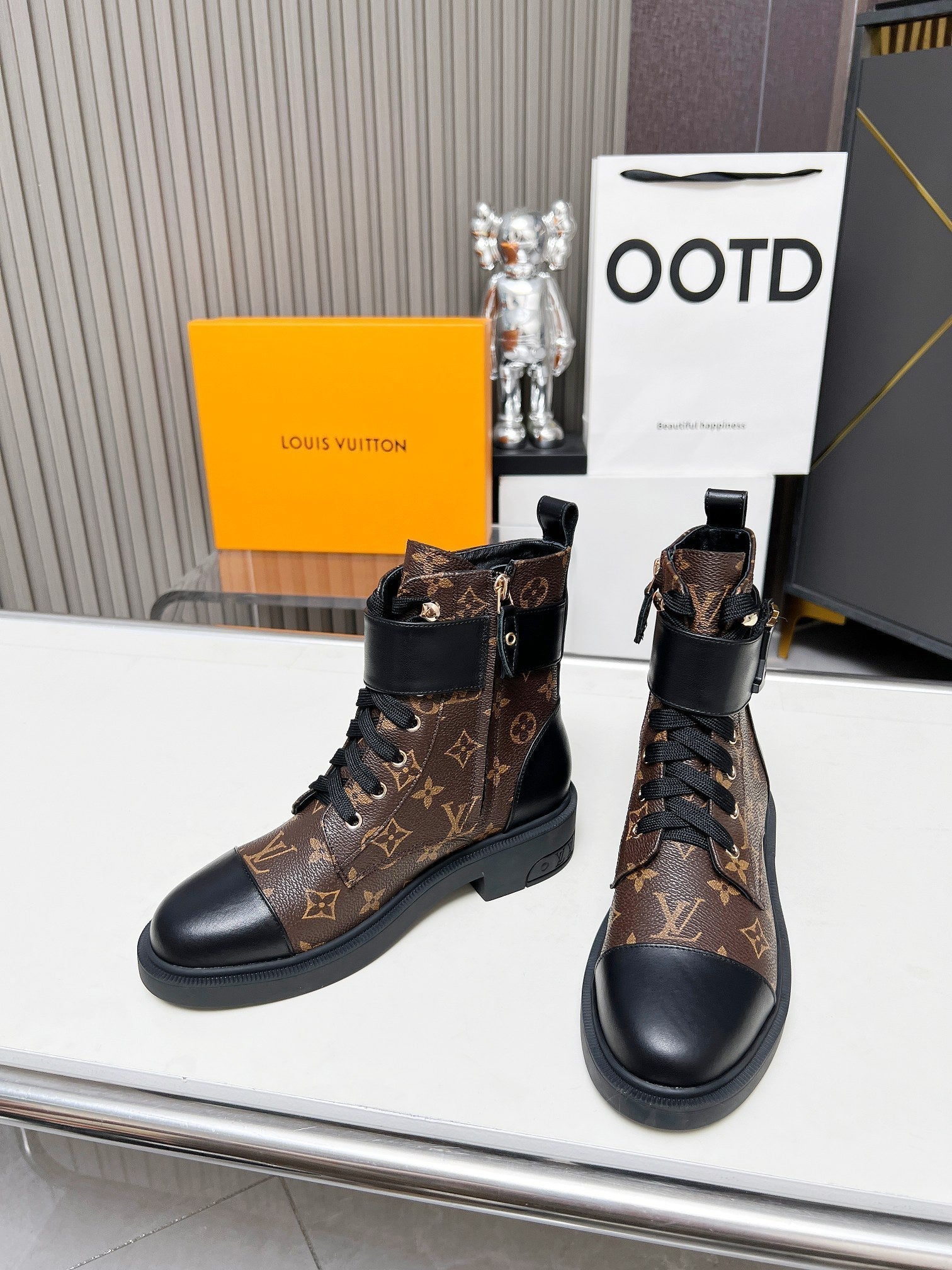 LV Citizen Boots Dark Brown Monogram Cowhide