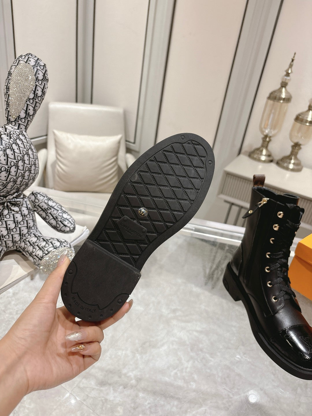 LV Citizen Flat Ranger Boot Black Monogram Cowhide