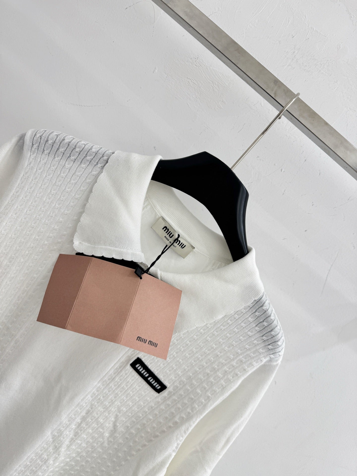 Miumiu 2026 Short-sleeved Top With Bow Wool 179456