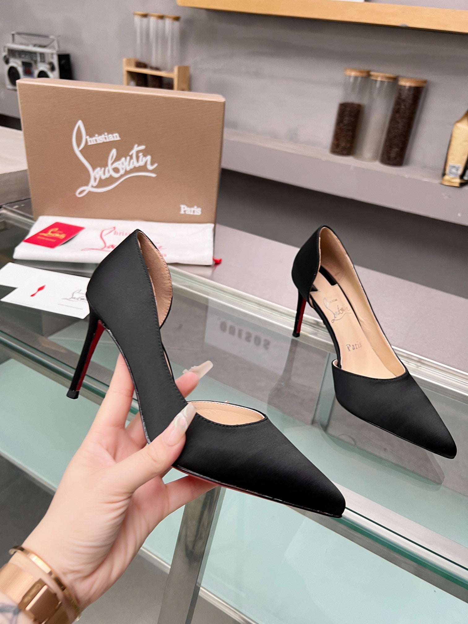 Cl Iriza 85mm Pumps Crepe Satin Black
