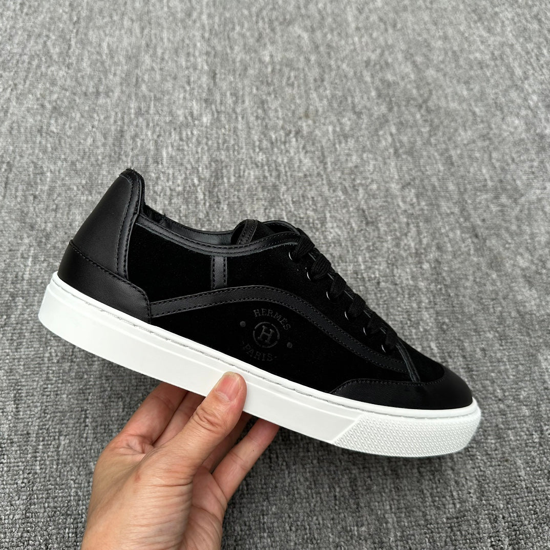 HM Men's Get Sneaker Black Suede Calfskin 336083