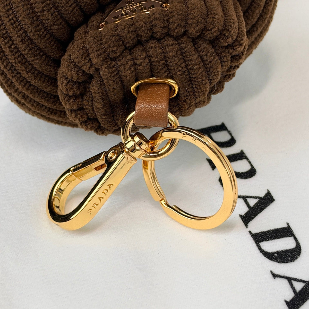 Prada Soft Robot Corduroy Bag Charm 546253