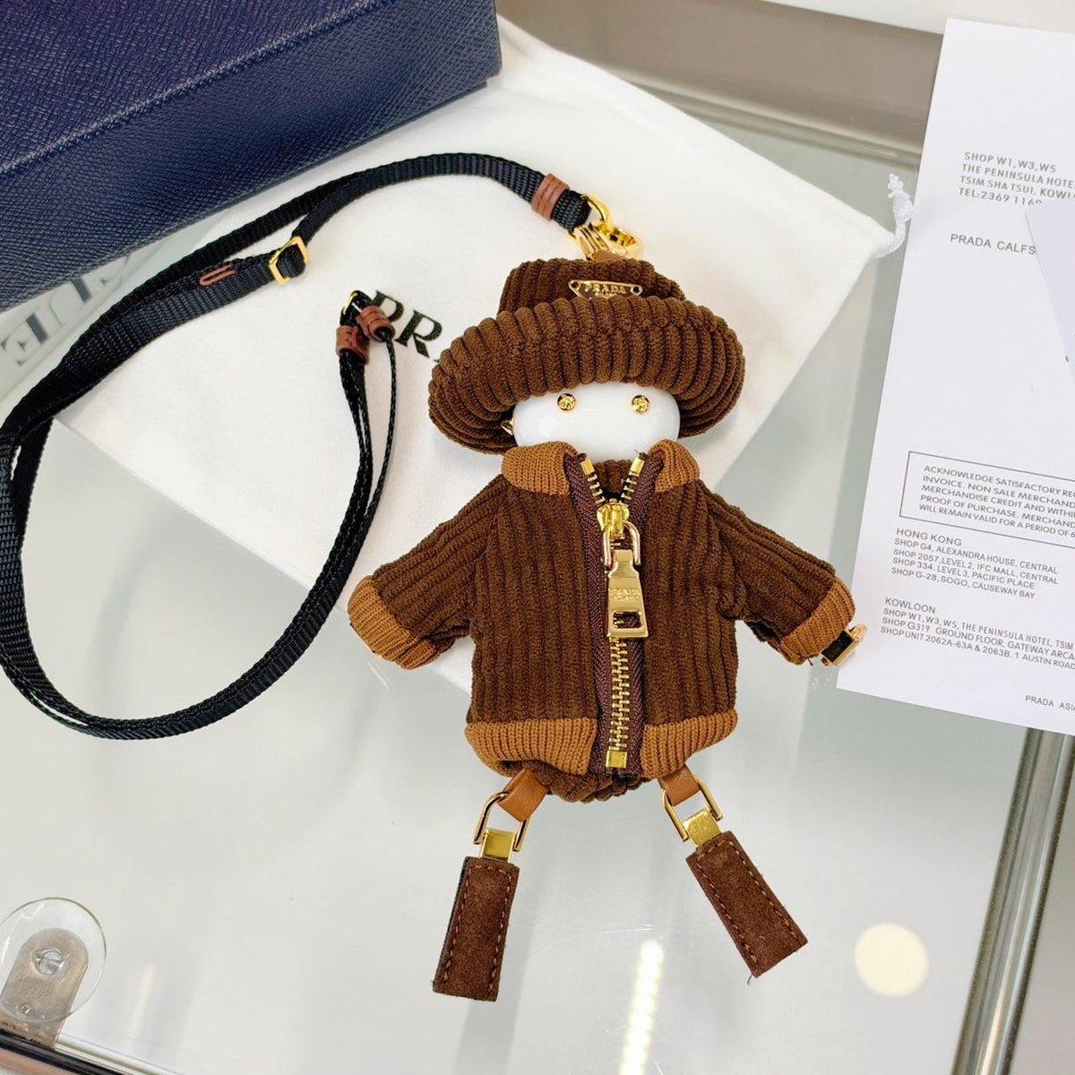 Prada Soft Robot Corduroy Bag Charm 546253