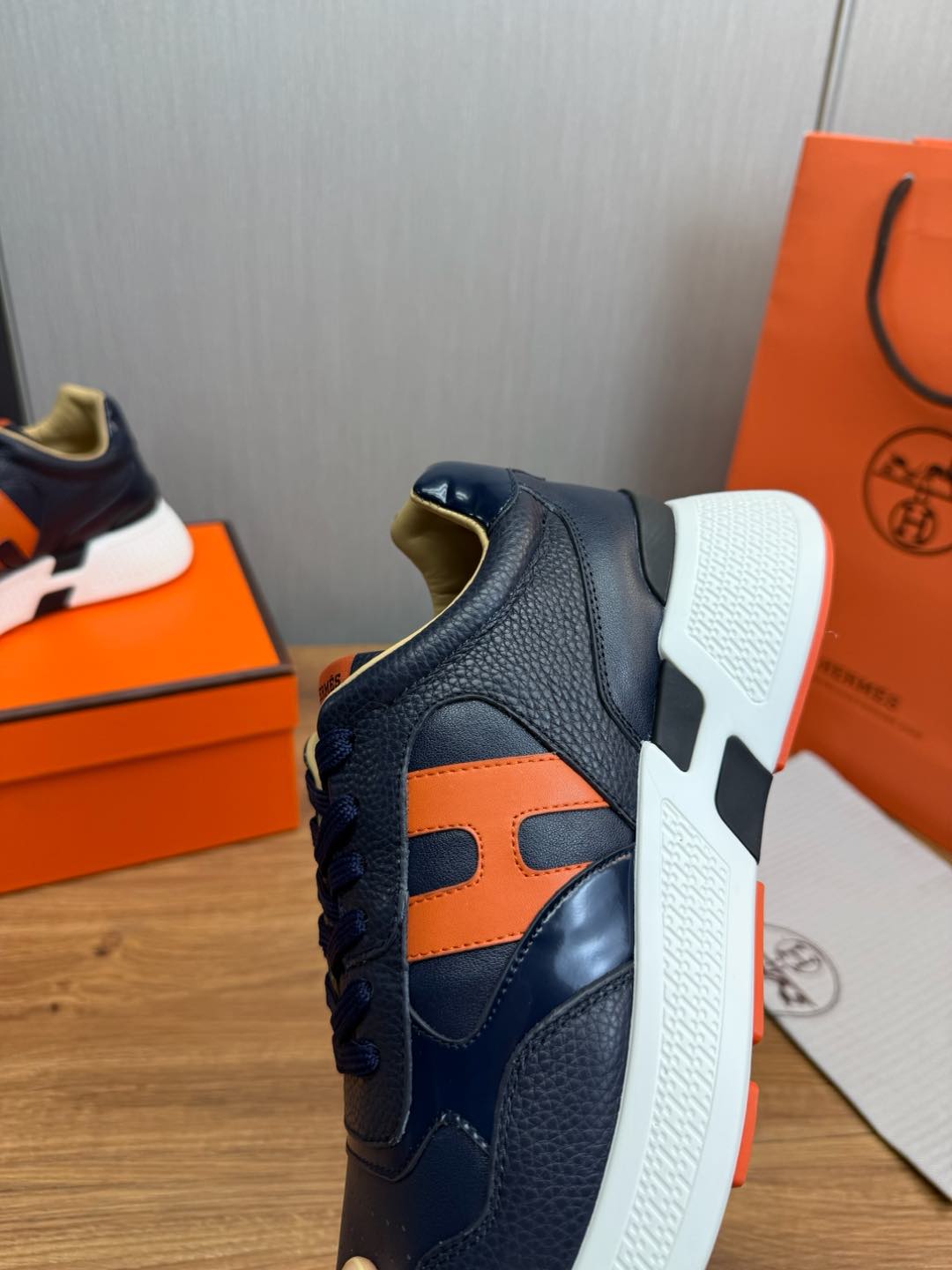 HM Men's Sneaker Navy Blue Cowhide 519232